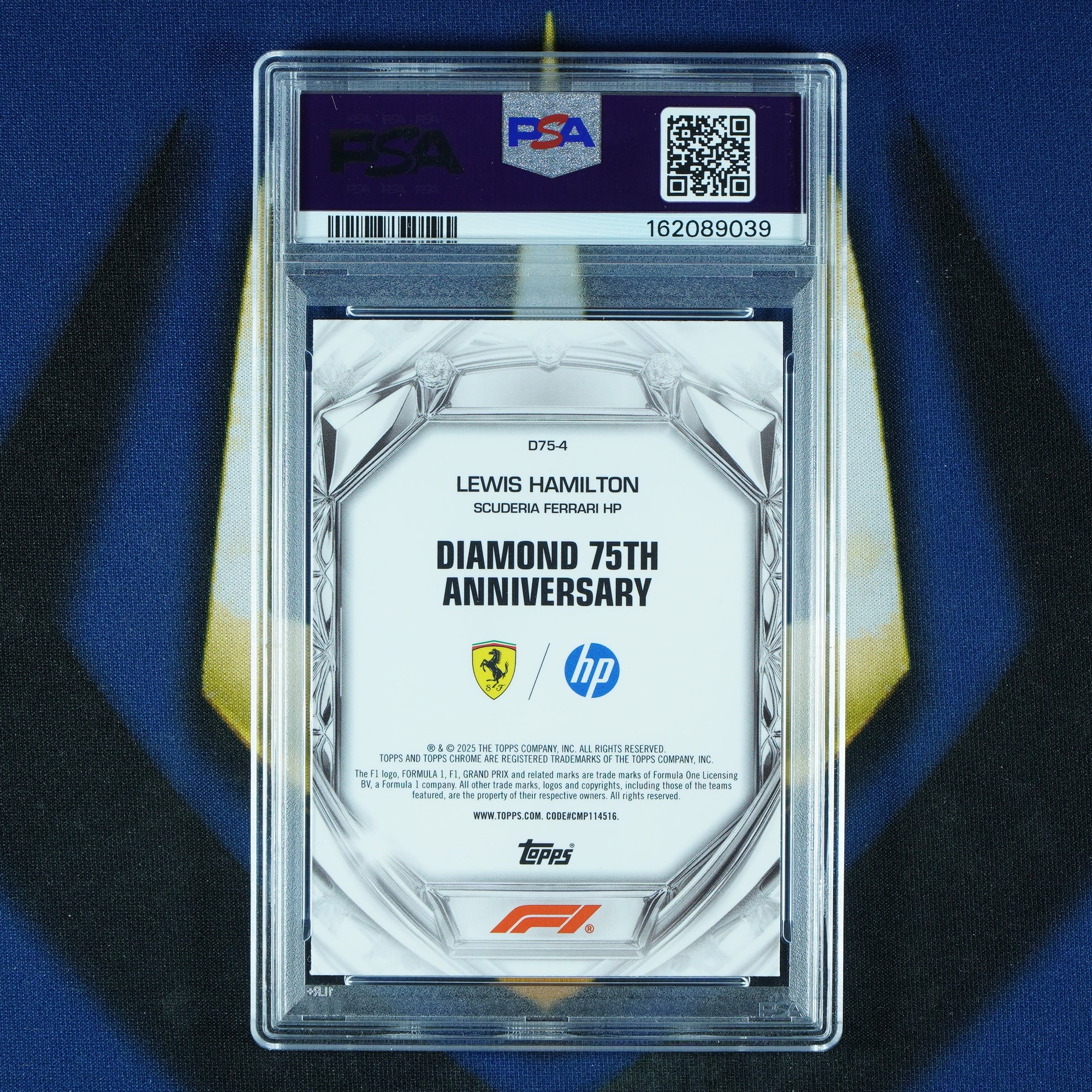Lewis Hamilton 2025 Topps Chrome F1 Diamond 75th Anniversary D75-4 [PSA 9]