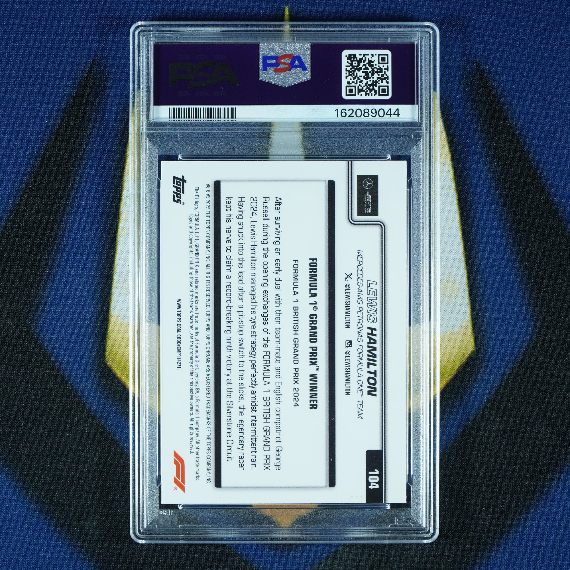 Lewis Hamilton 2025 Topps Chrome F1 Black and White Lazer #104 [PSA 9]