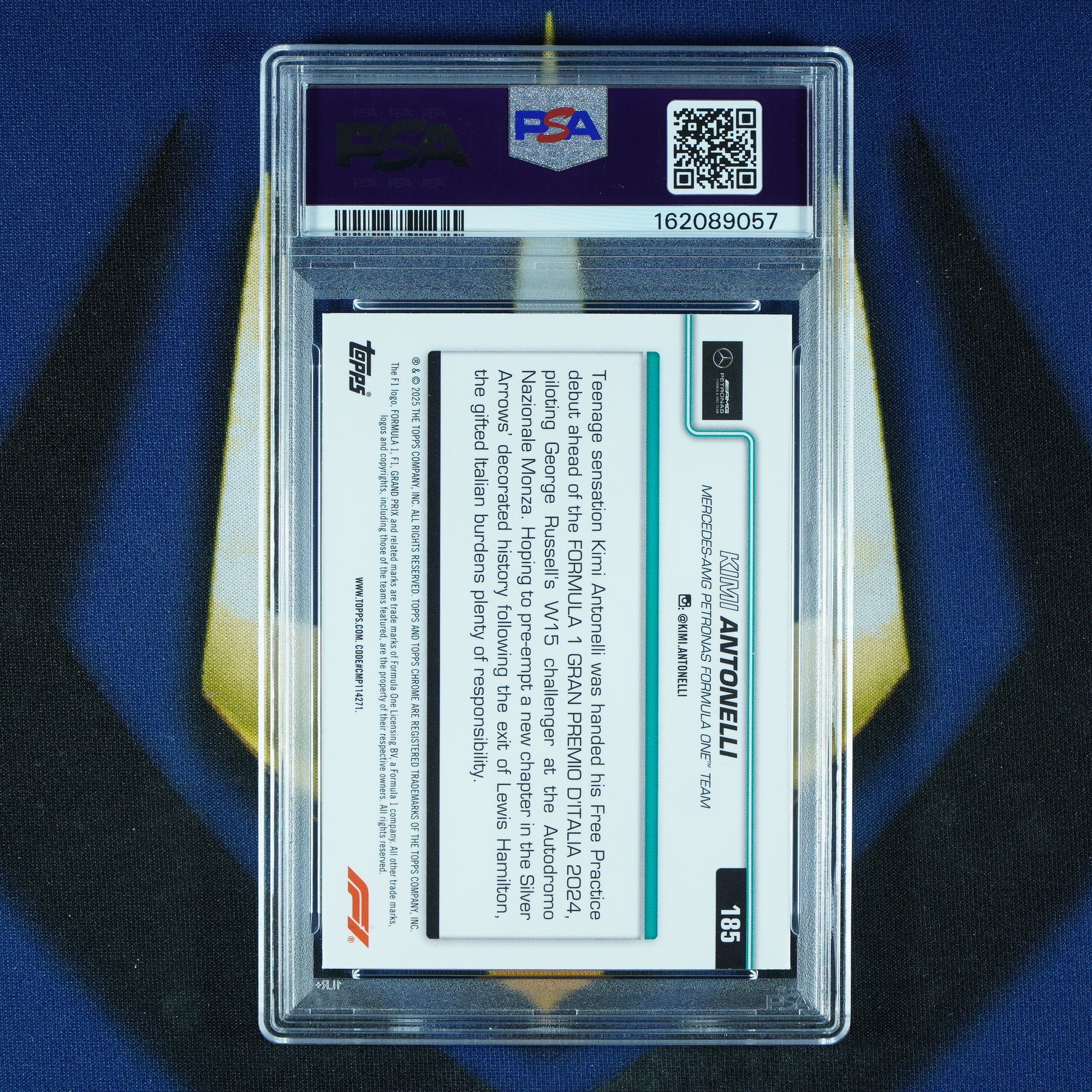 Kimi Antonelli 2025 Topps Chrome F1 Black and White Lazer #185 RC [PSA 10]