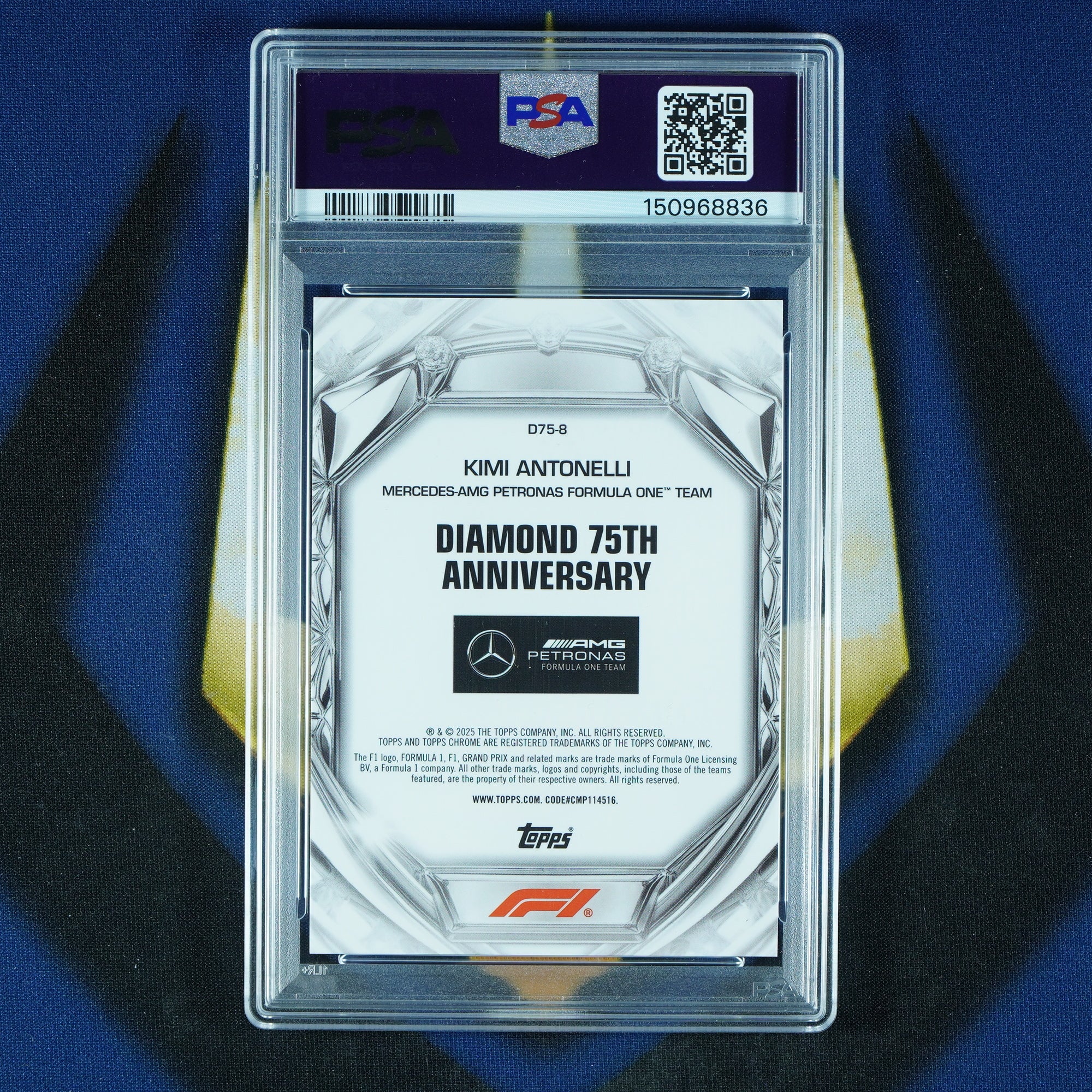 Kimi Antonelli 2025 Topps Chrome F1 Green Mini Diamond /99 75th Anniversary D75-8 [PSA 10]
