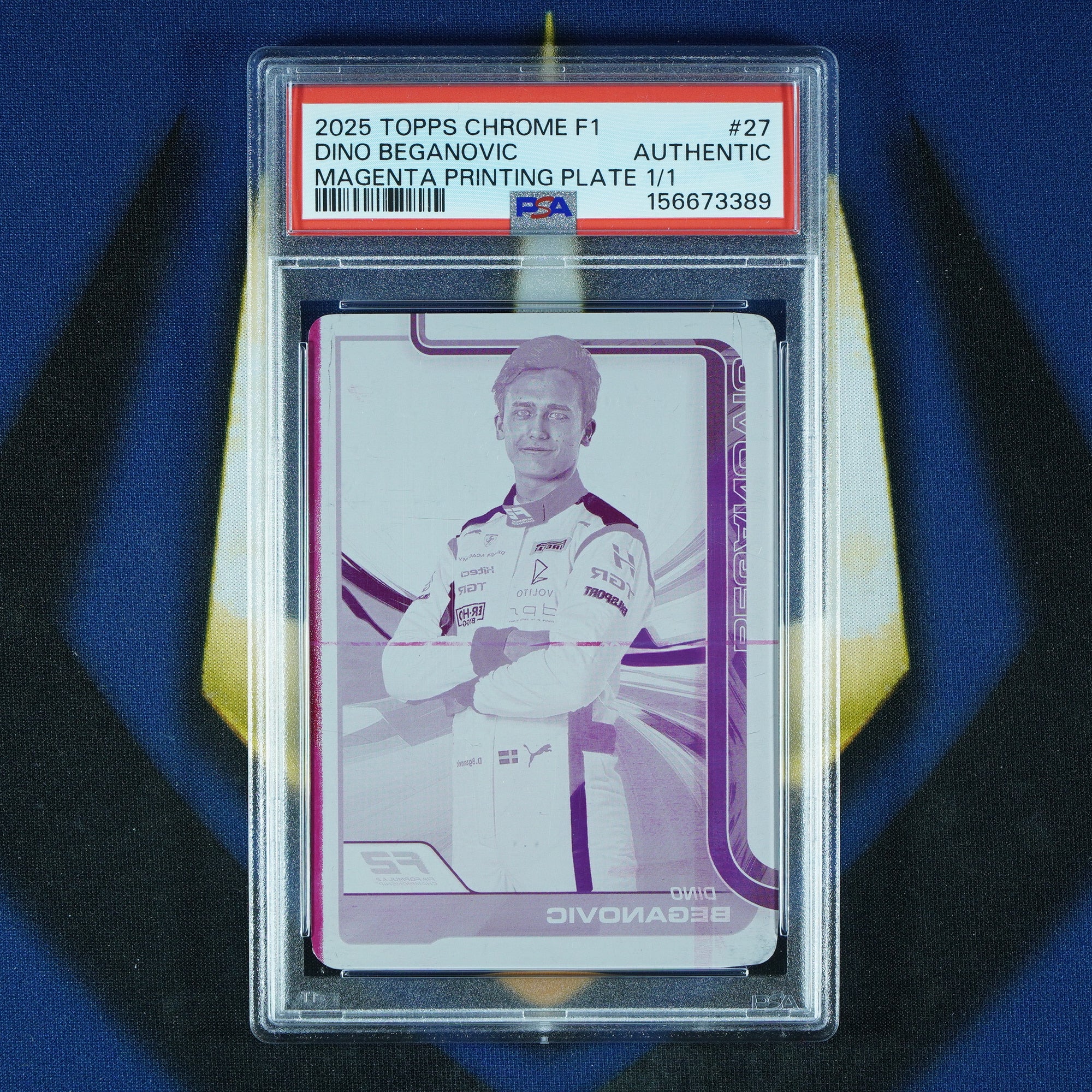 Dino Beganovic 2025 Topps Chrome F1 Magenta Printing Plate 1/1 [PSA Authentic]
