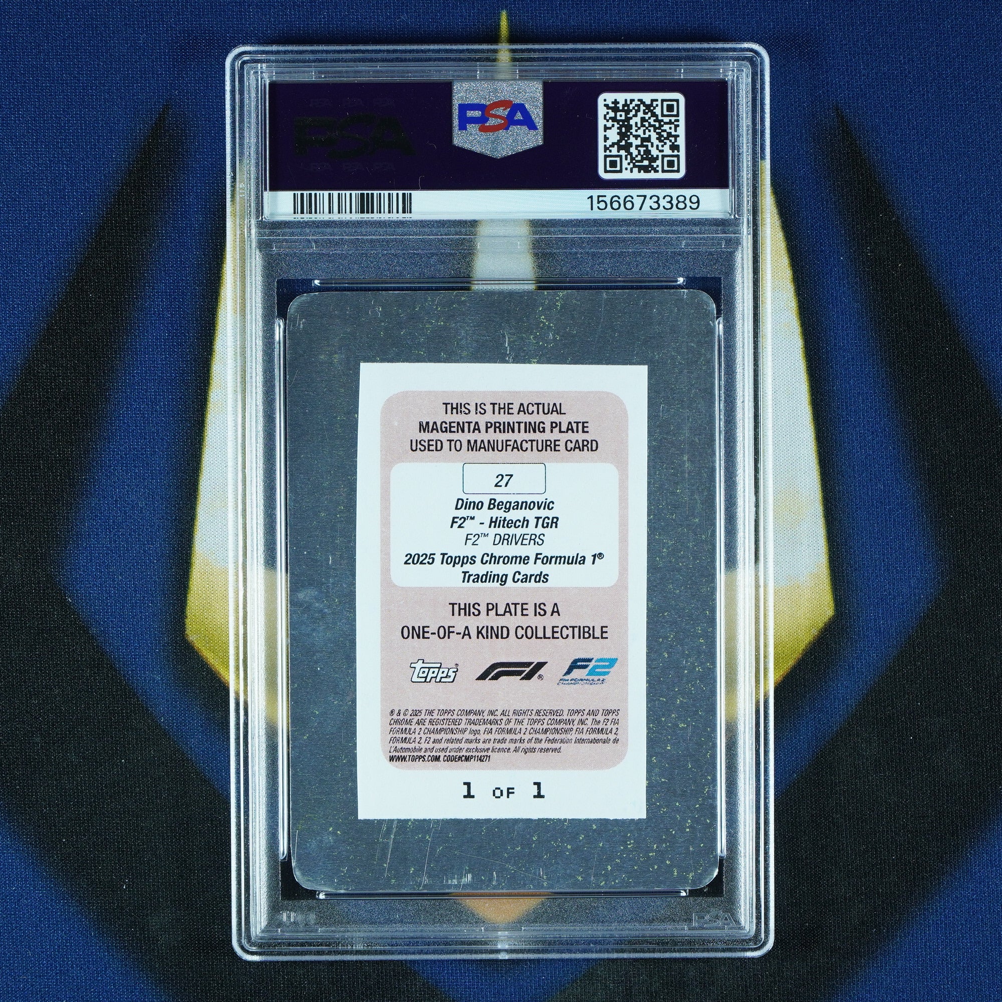 Dino Beganovic 2025 Topps Chrome F1 Magenta Printing Plate 1/1 [PSA Authentic]