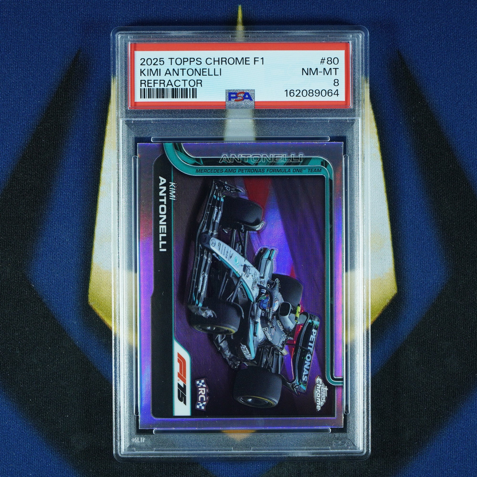 Kimi Antonelli 2025 Topps Chrome F1 Refractor #80 RC [PSA 8]