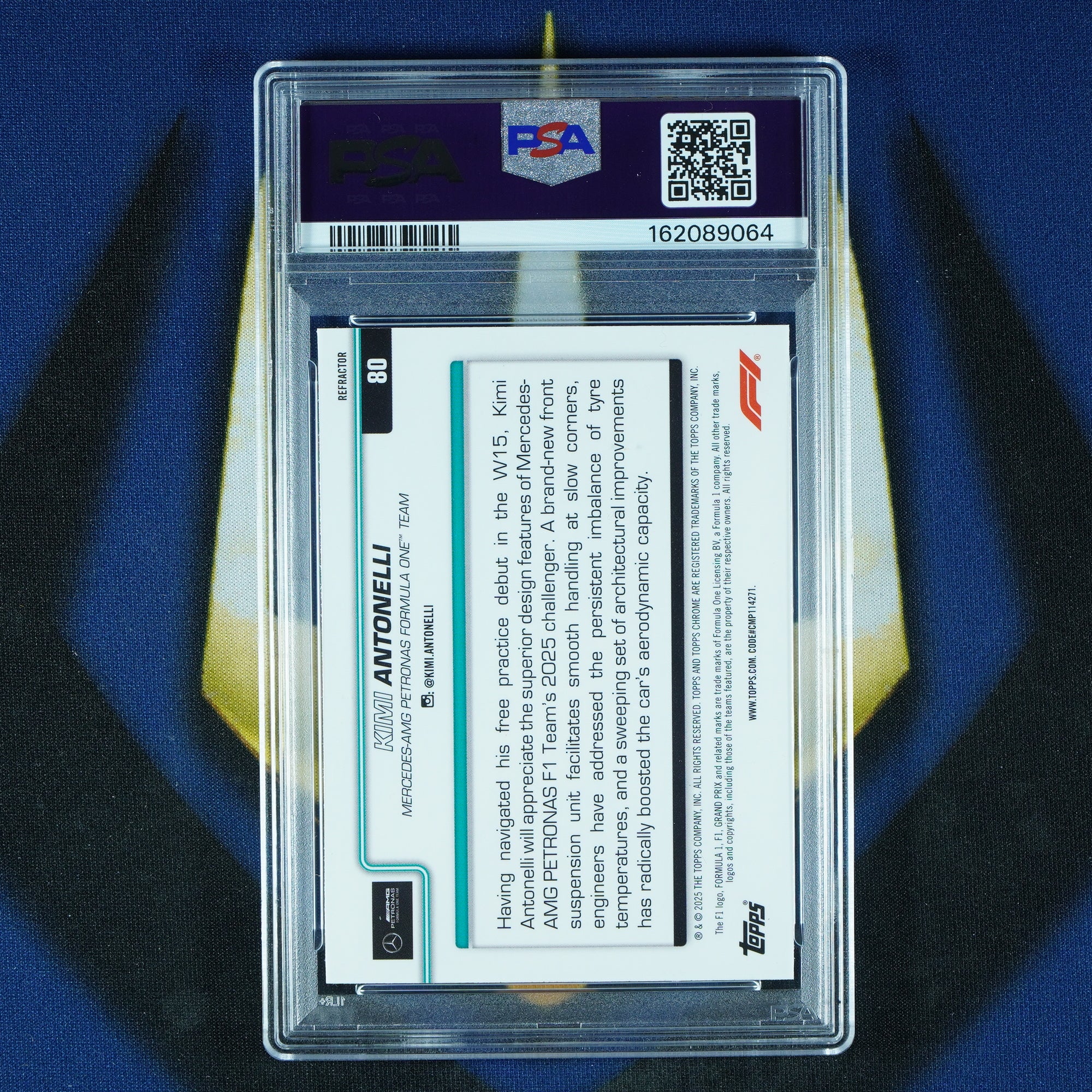 Kimi Antonelli 2025 Topps Chrome F1 Refractor #80 RC [PSA 8]