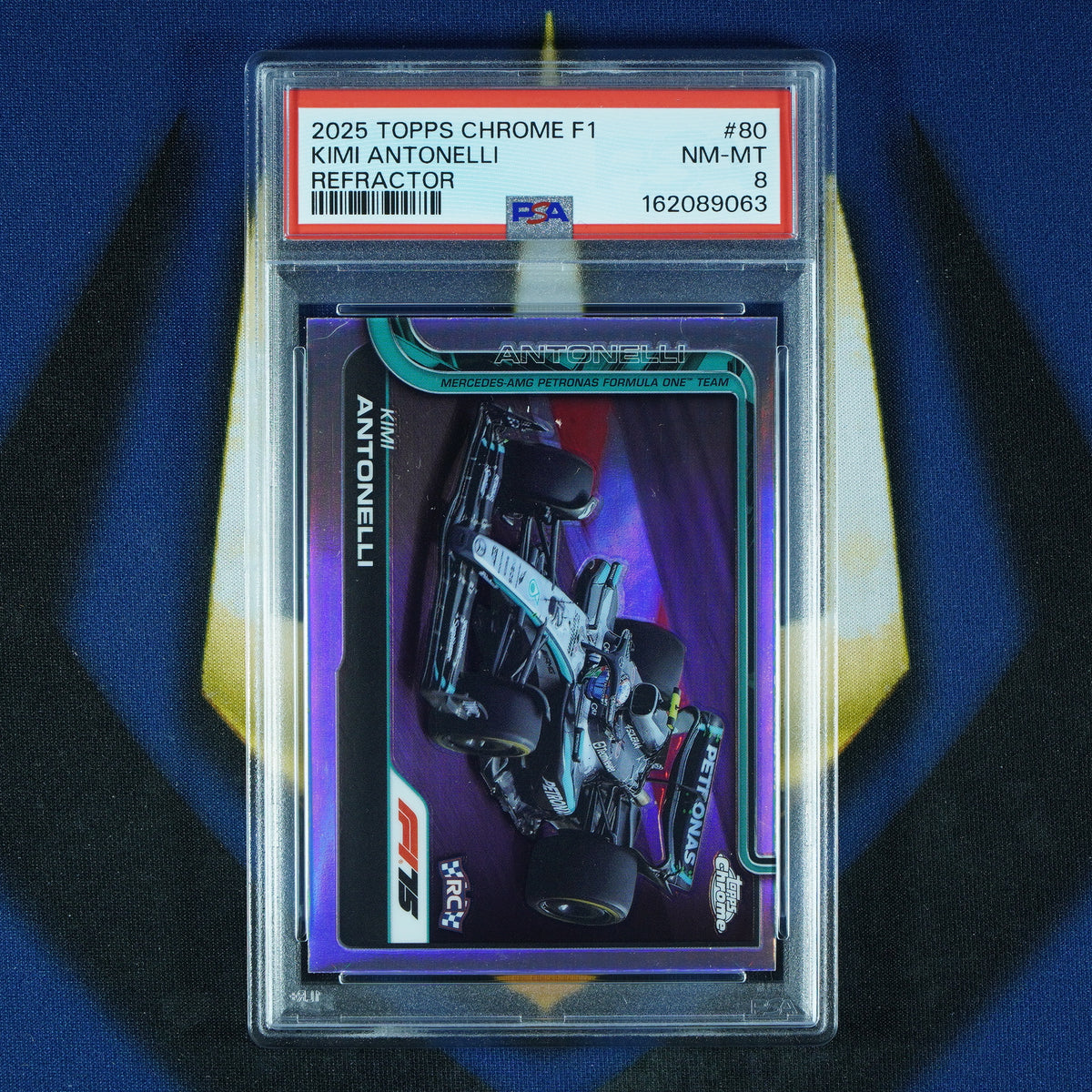 Kimi Antonelli 2025 Topps Chrome F1 Refractor #80 RC [PSA 8]