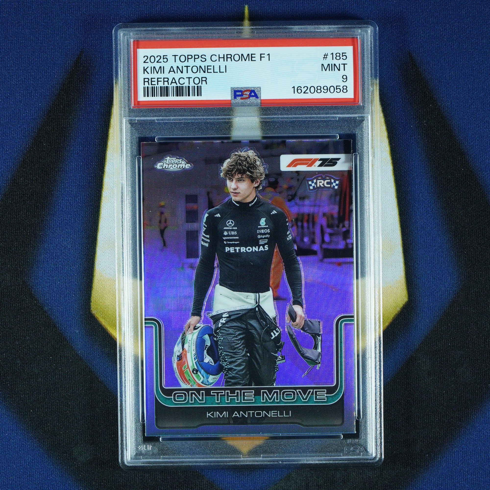 Kimi Antonelli 2025 Topps Chrome F1 Refractor #185 RC [PSA 9]