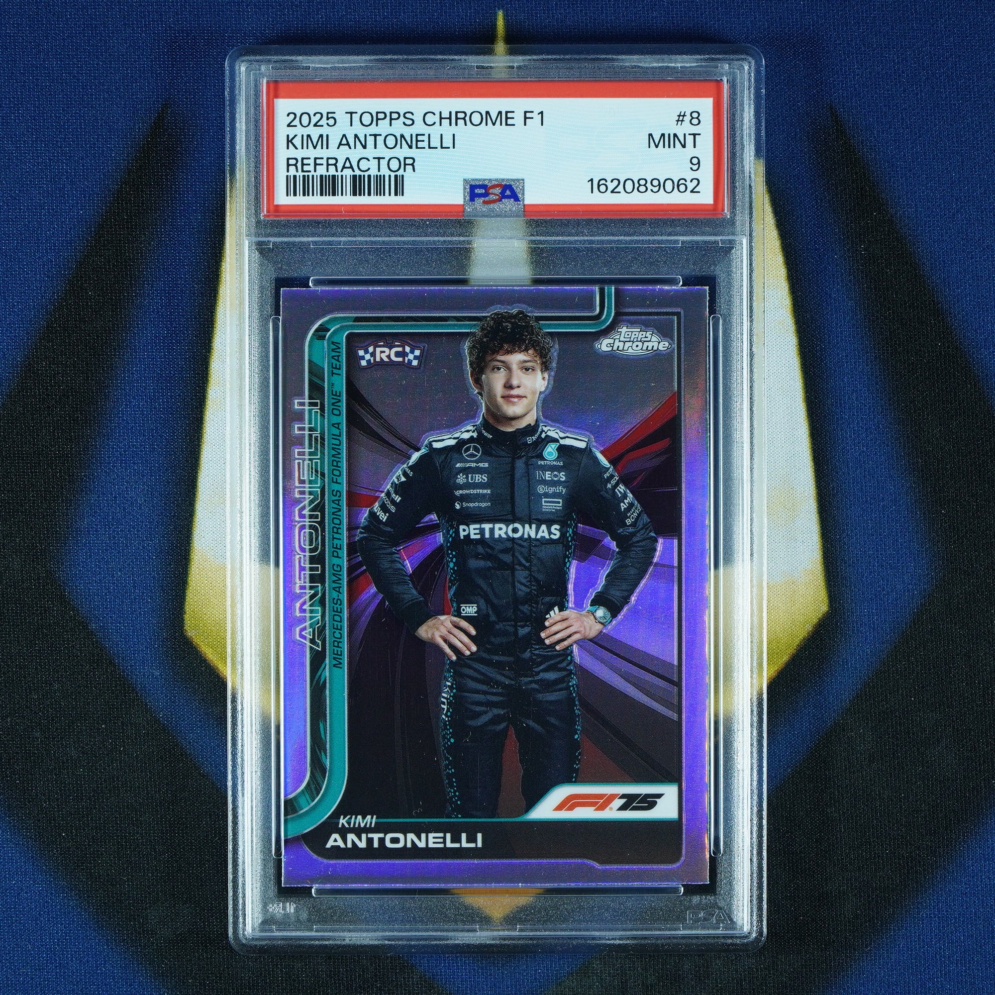 Kimi Antonelli 2025 Topps Chrome F1 Refractor #8 RC [PSA 9]