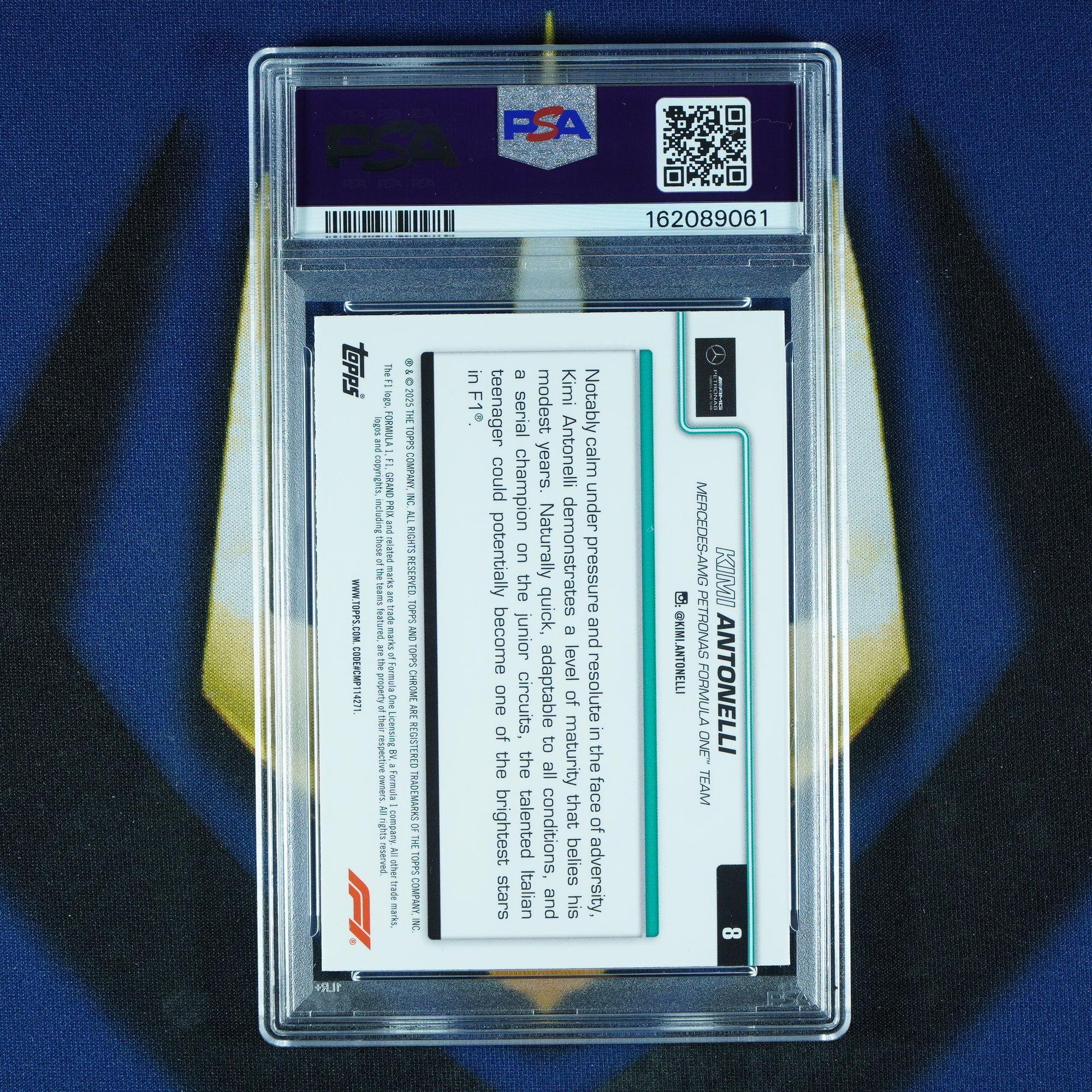 Kimi Antonelli 2025 Topps Chrome F1 Black and White Raywave #8 RC [PSA 9]