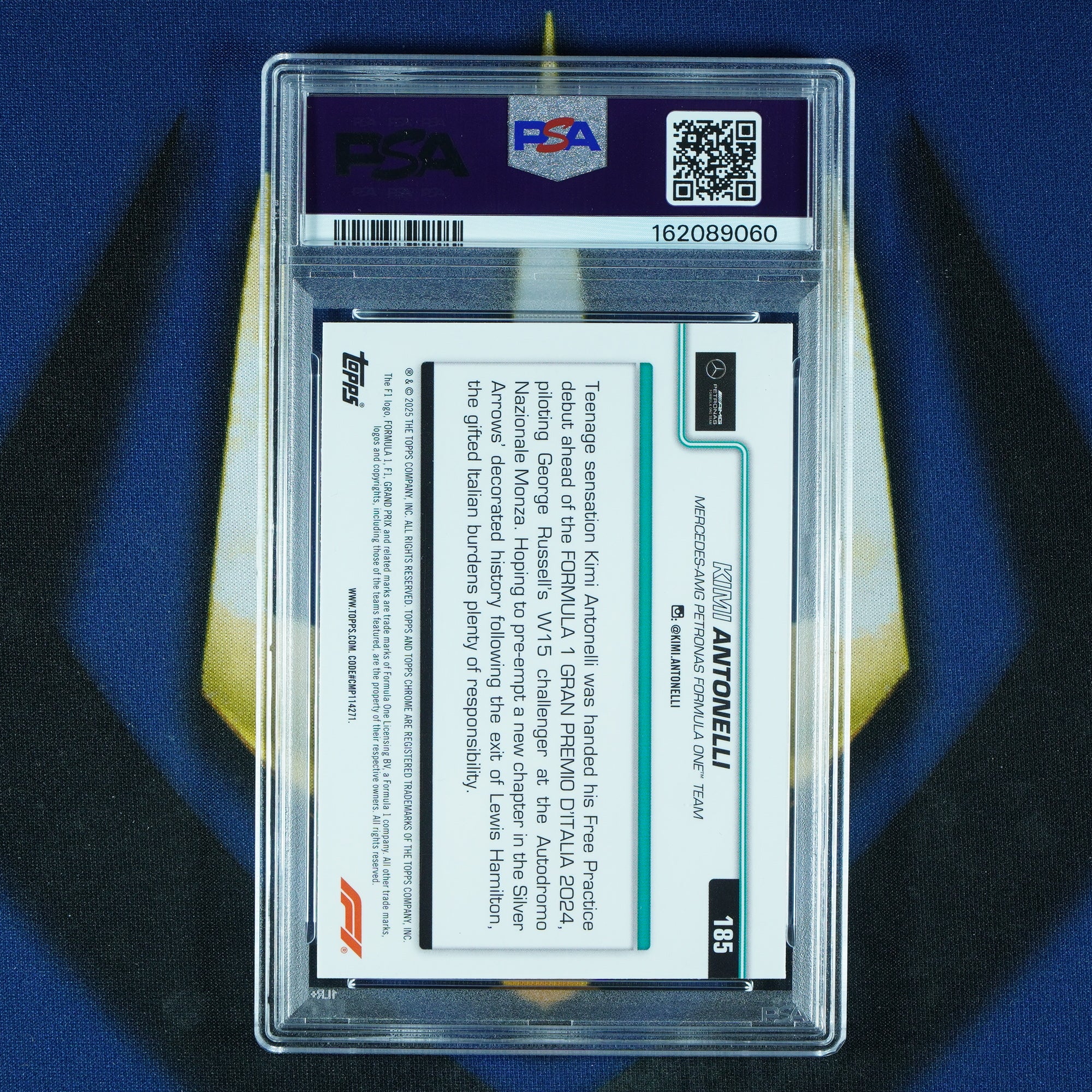 Kimi Antonelli 2025 Topps Chrome F1 Checker Flag #185 RC [PSA 9]