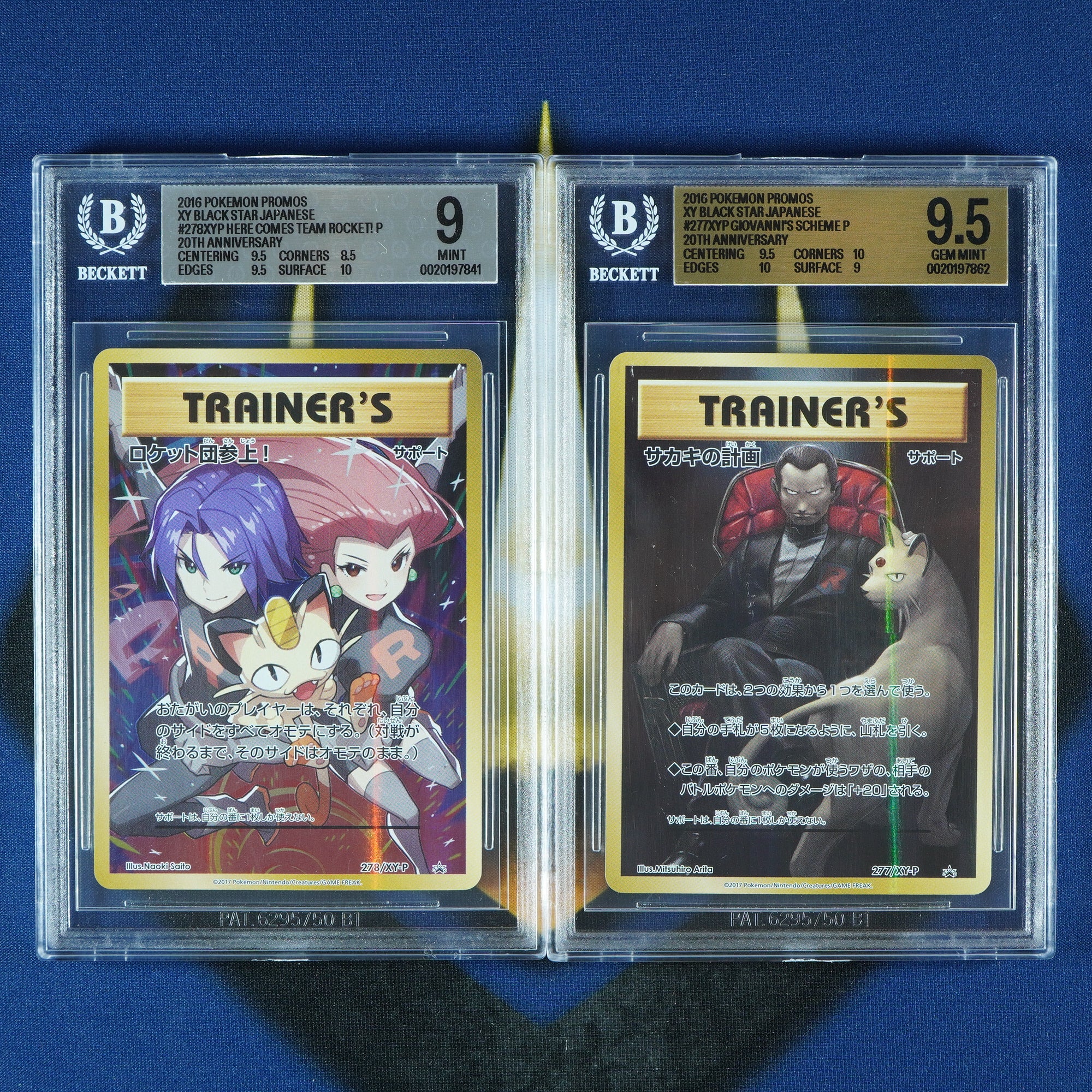 2016 Giovanni's Scheme 277 & Here Comes Team Rocket 278 XY-P [BGS 9.5 & 9]