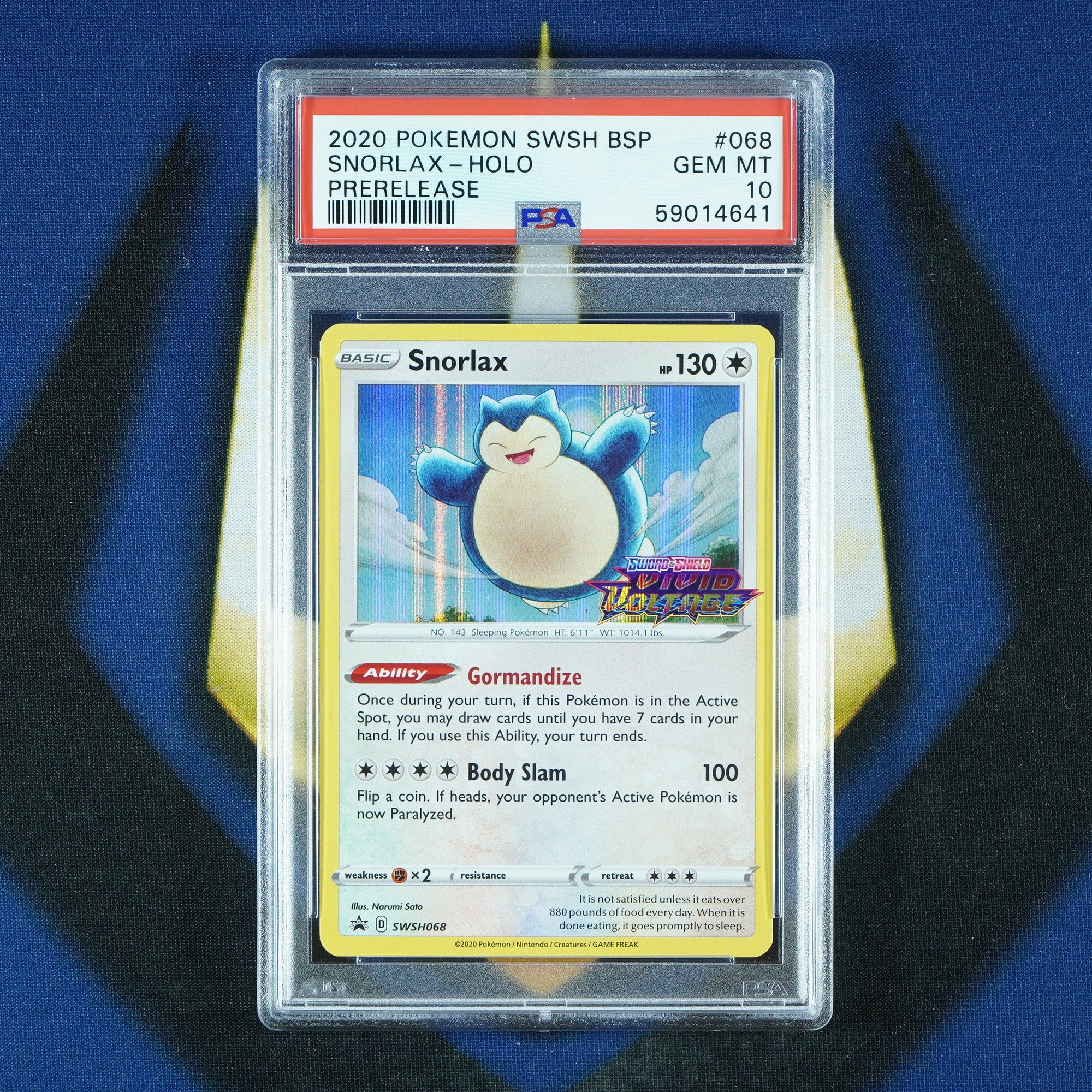 Snorlax Vivid Voltage Prerelease 068 [PSA 10]