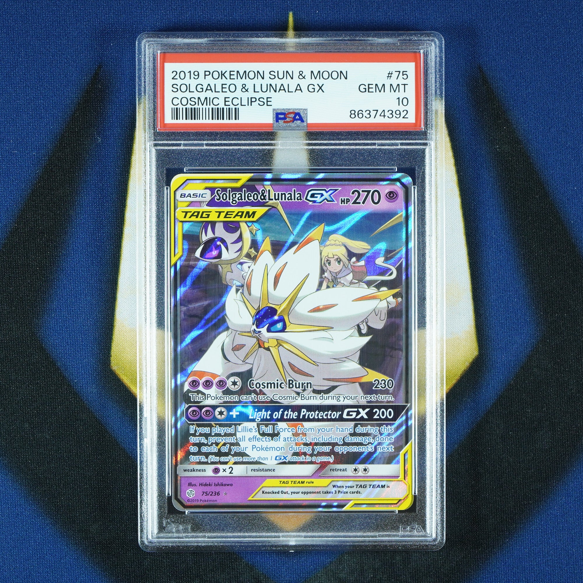 Solgaleo & Lunala GX Cosmic Eclipse Full Art 75/236 [PSA 10]