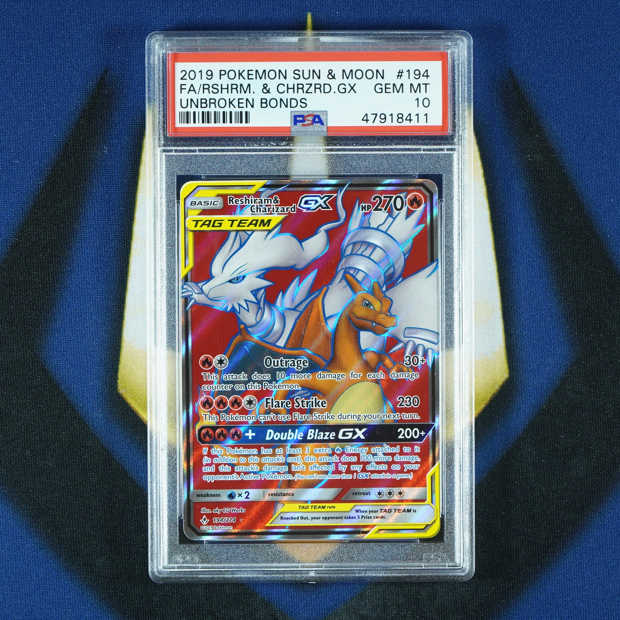 Reshiram & Charizard GX Unbroken Bonds 194/214 [PSA 10]