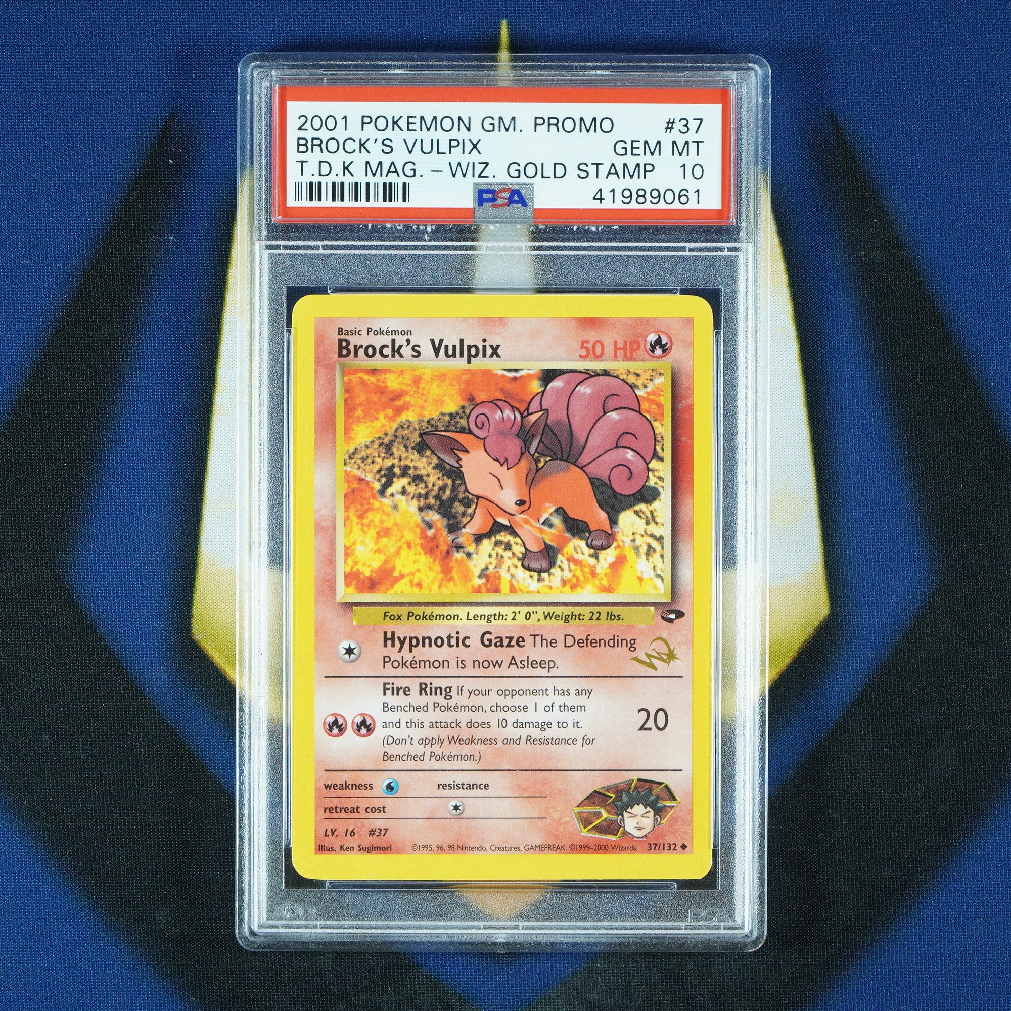 Brock's Vulpix Gym Challenge Wizards Gold Stamp Promo 37/132 [PSA 10]