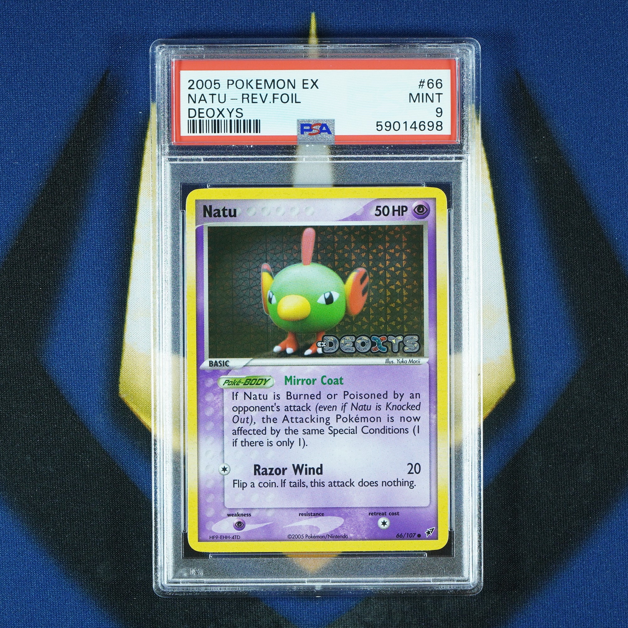 Natu EX Deoxys Reverse Foil Holo #66 [PSA 9]