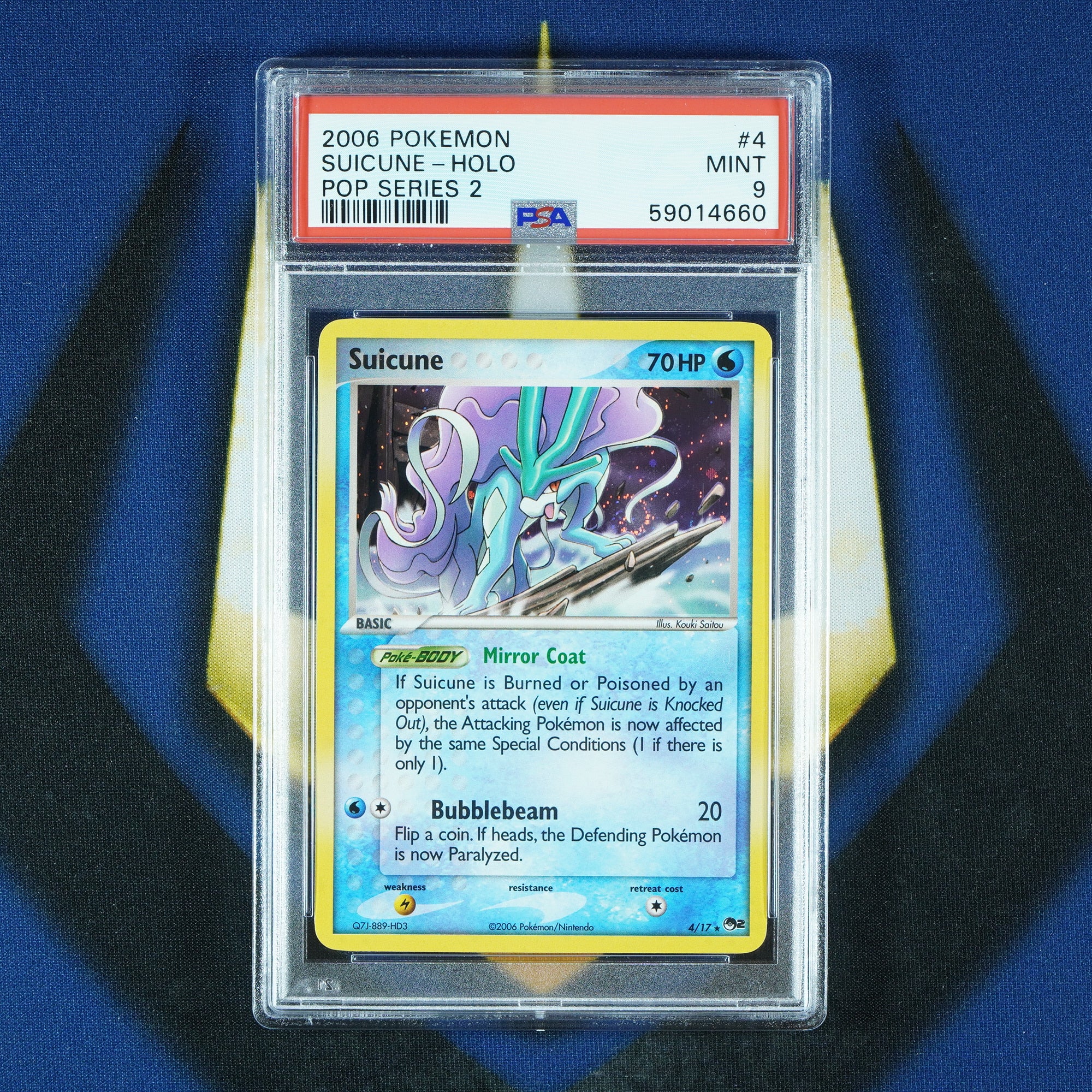 Suicune POP Series 2 Holo *SWIRL* #4 [PSA 9]