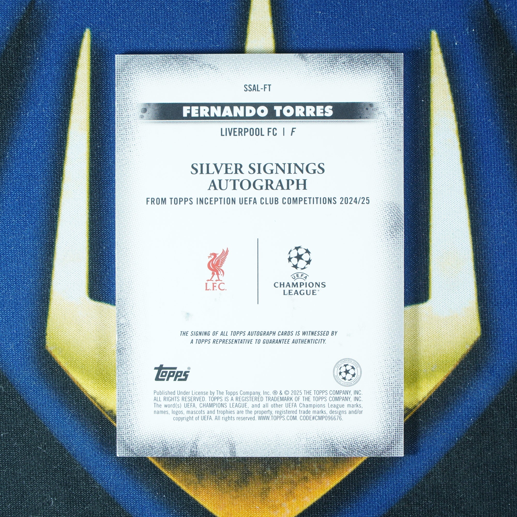 Fernando Torres 2024-25 TOPPS UEFA INCEPTION Silver Signings On-Card Auto