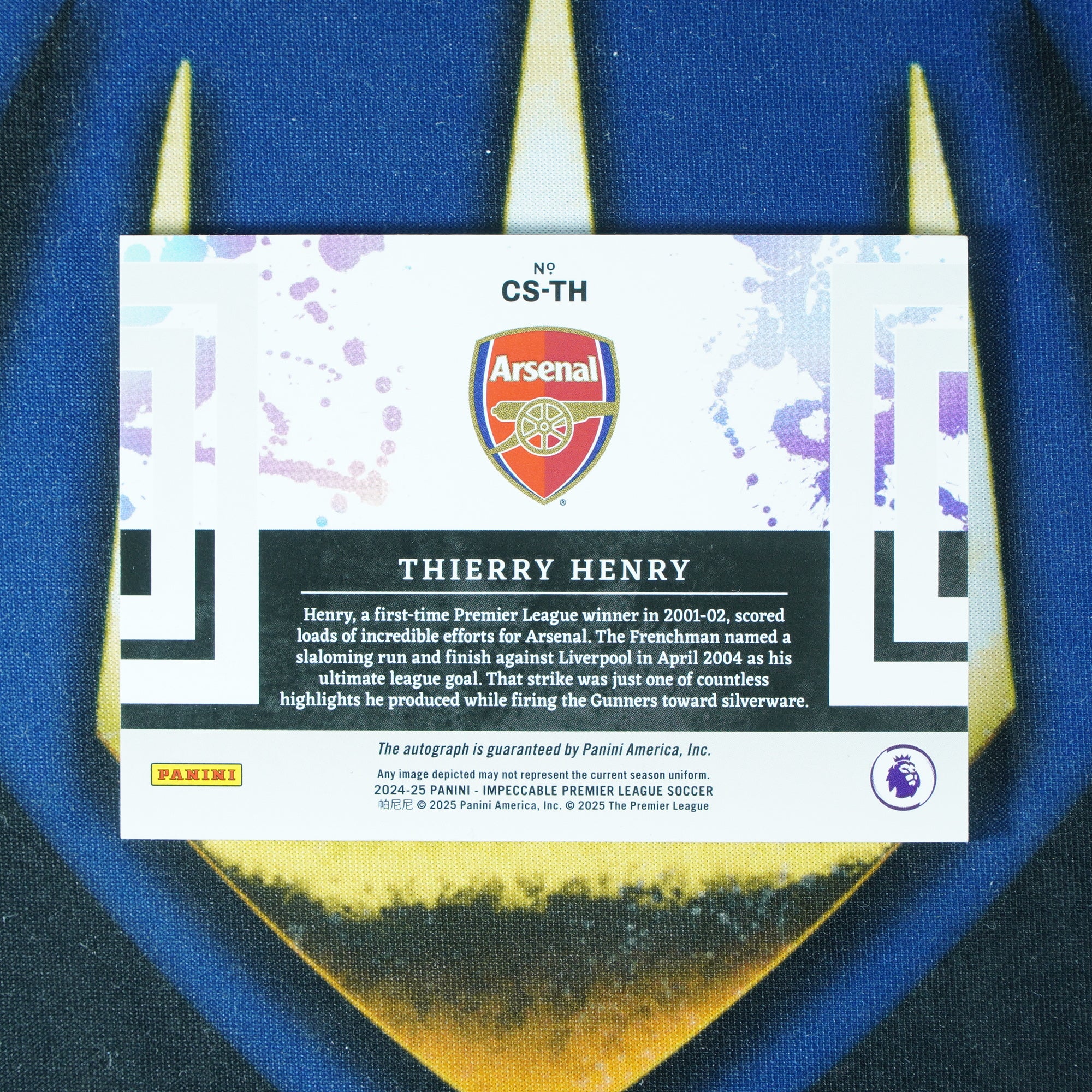 Thierry Henry 2024-25 PANINI IMPECCABLE Champions Signatures On-Card Auto 08/99