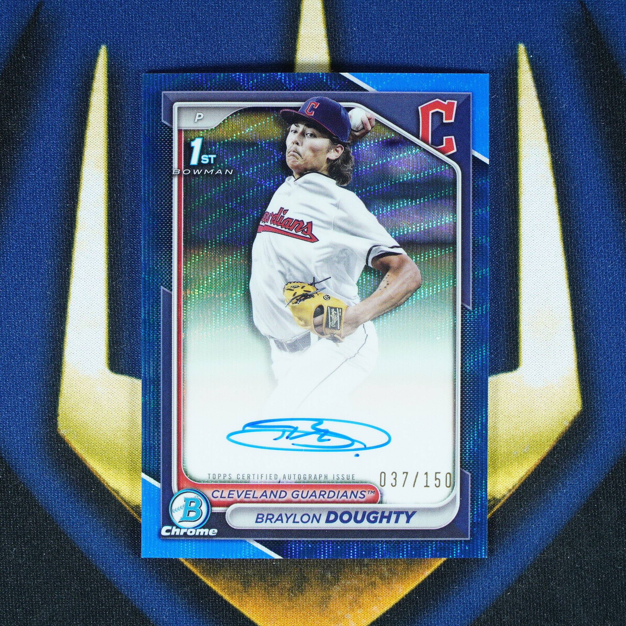 Braylon Doughty 2024 Topps Bowman Chrome 1st Auto Blue Wave /150