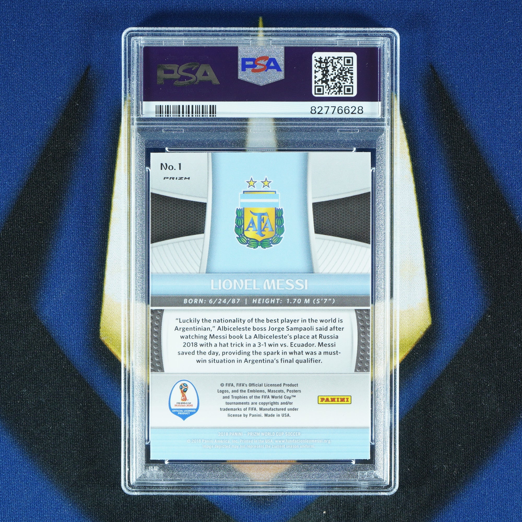 Lionel Messi 2018 Panini Prizm World Cup #1 Silver Prizm [PSA 10]