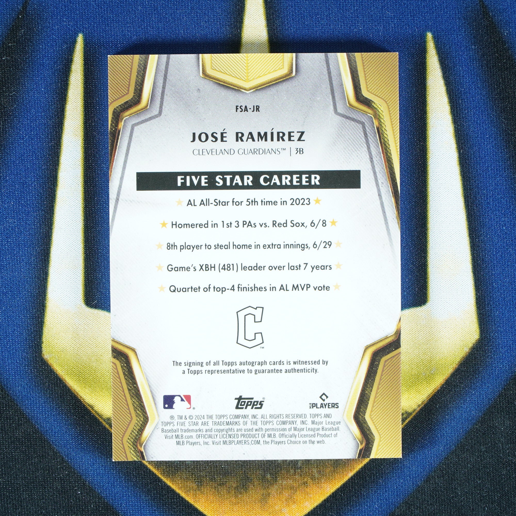Jose Ramirez 2024 Topps Five Star Auto