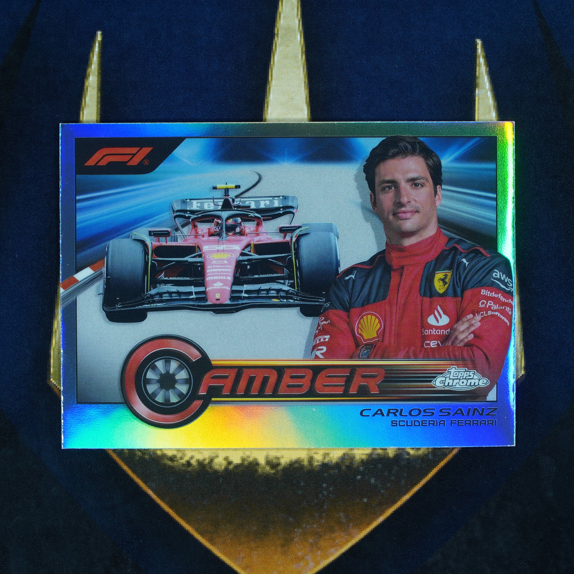 Carlos Sainz 2023 Topps Chrome Camber CAM-CSI Ferrari