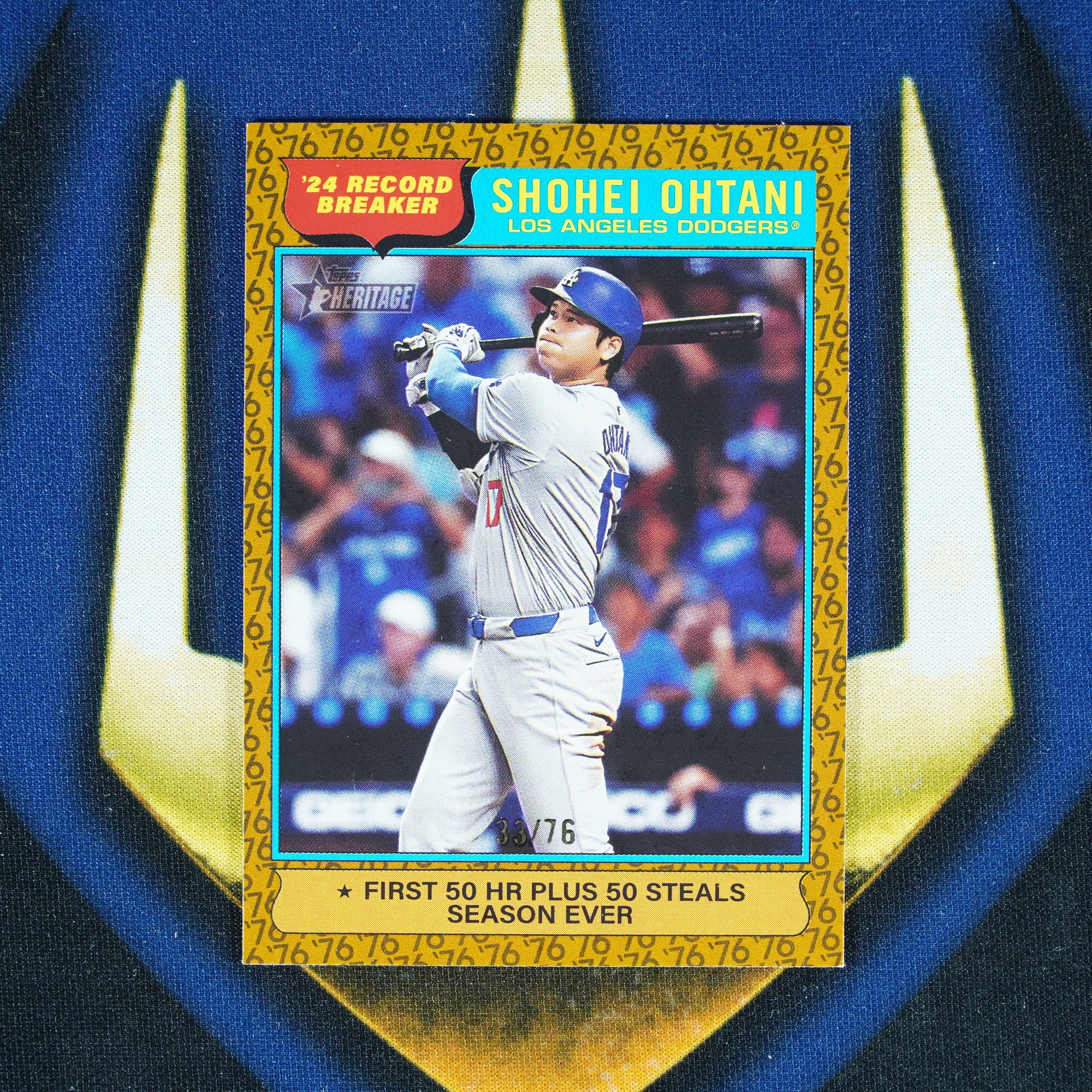 Shohei Ohtani 2025 Topps Heritage Record Breaker Color of the Year /76