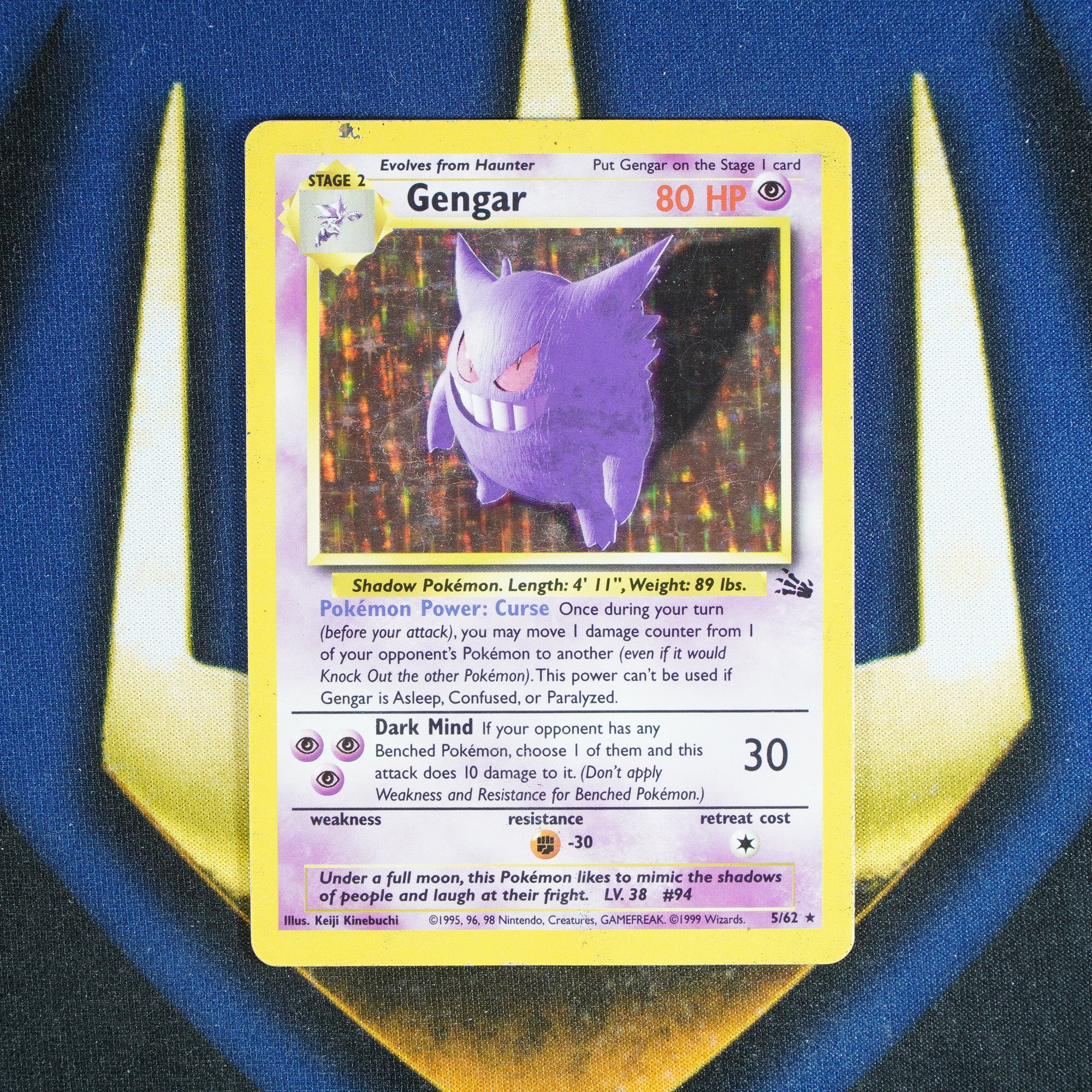Gengar FOSSIL Holo Rare 5/62 [HP]