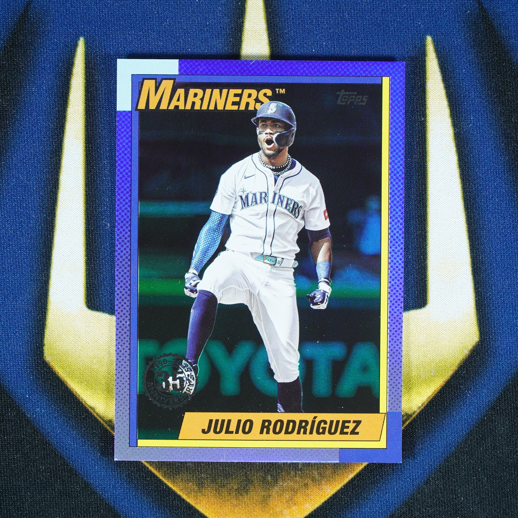 Julio Rodriguez 2025 Topps Update 1990 Green Foil /99