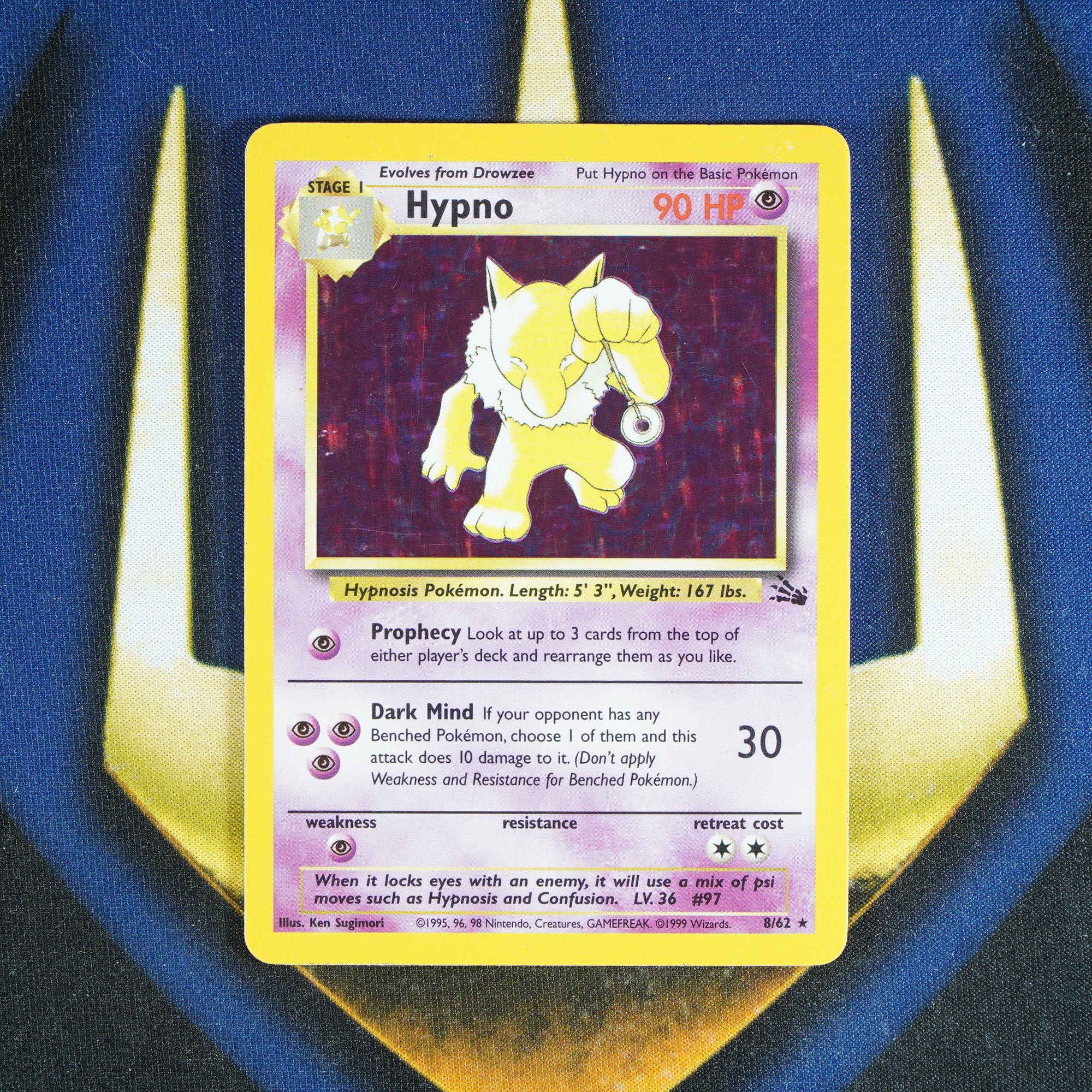 Hypno FOSSIL Holo Rare 8/62 [MP]