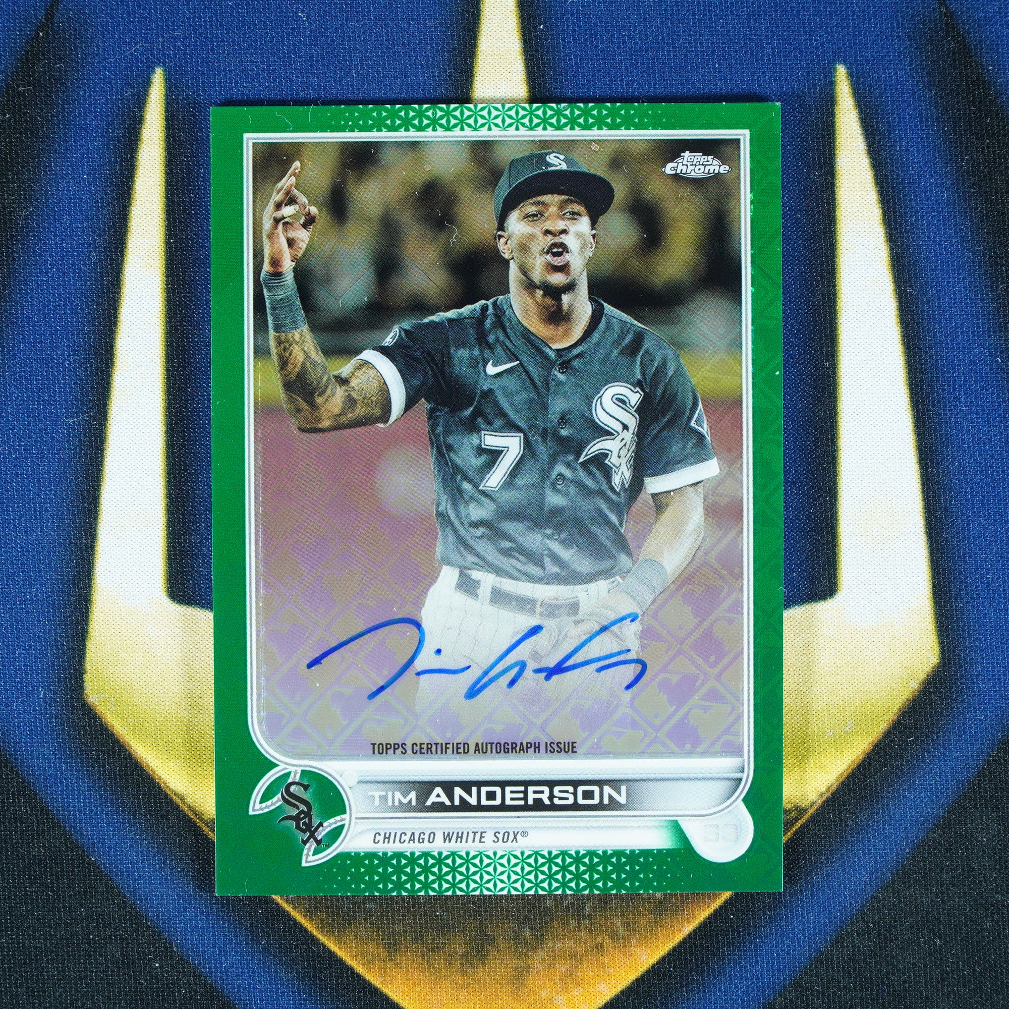 Tim Anderson 2022 Topps Chrome Logofractor Green Auto /99