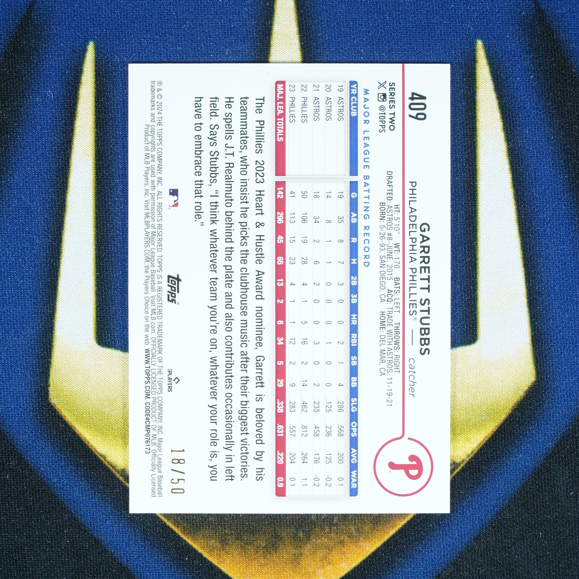 Garrett Stubbs 2024 Topps Series 2 Mother's Day Pink /50