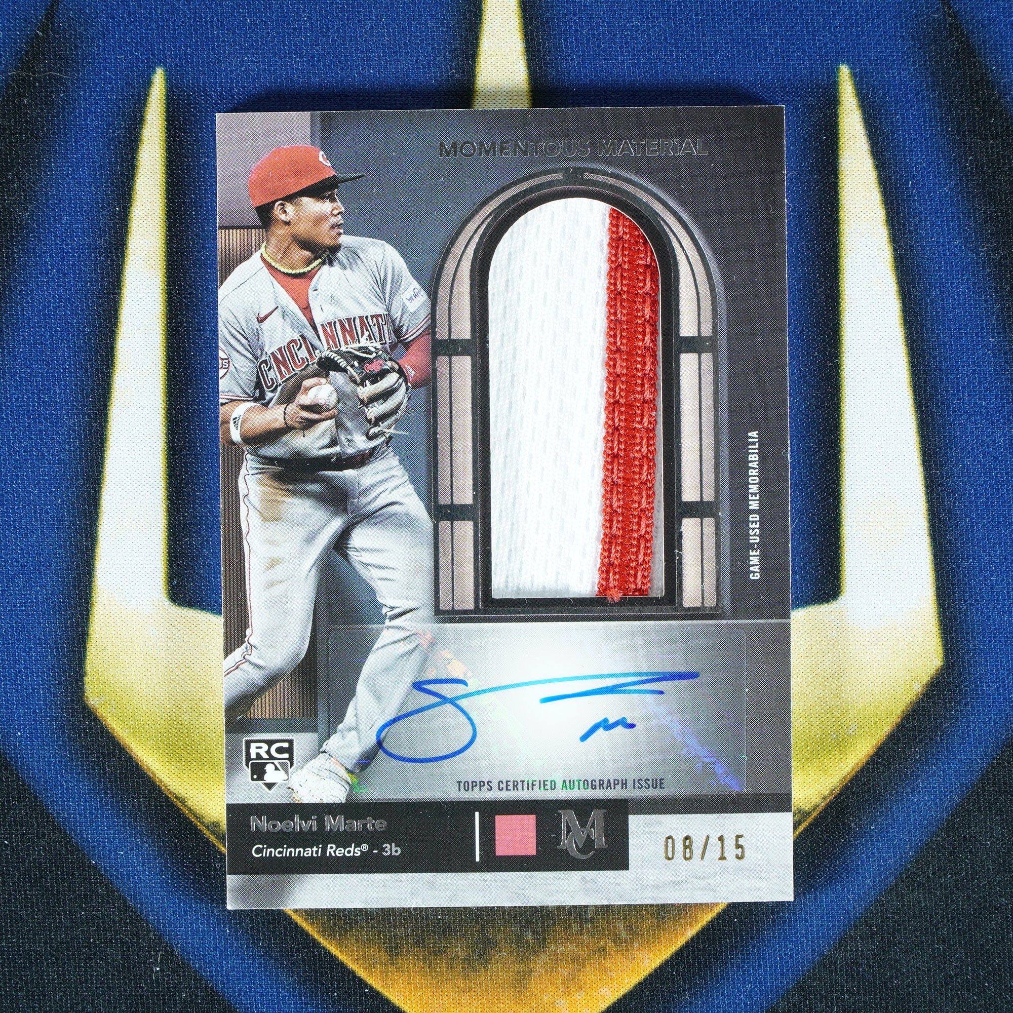 Noelvi Marte 2024 Topps Museum Collection Momentous Material Patch Auto /15