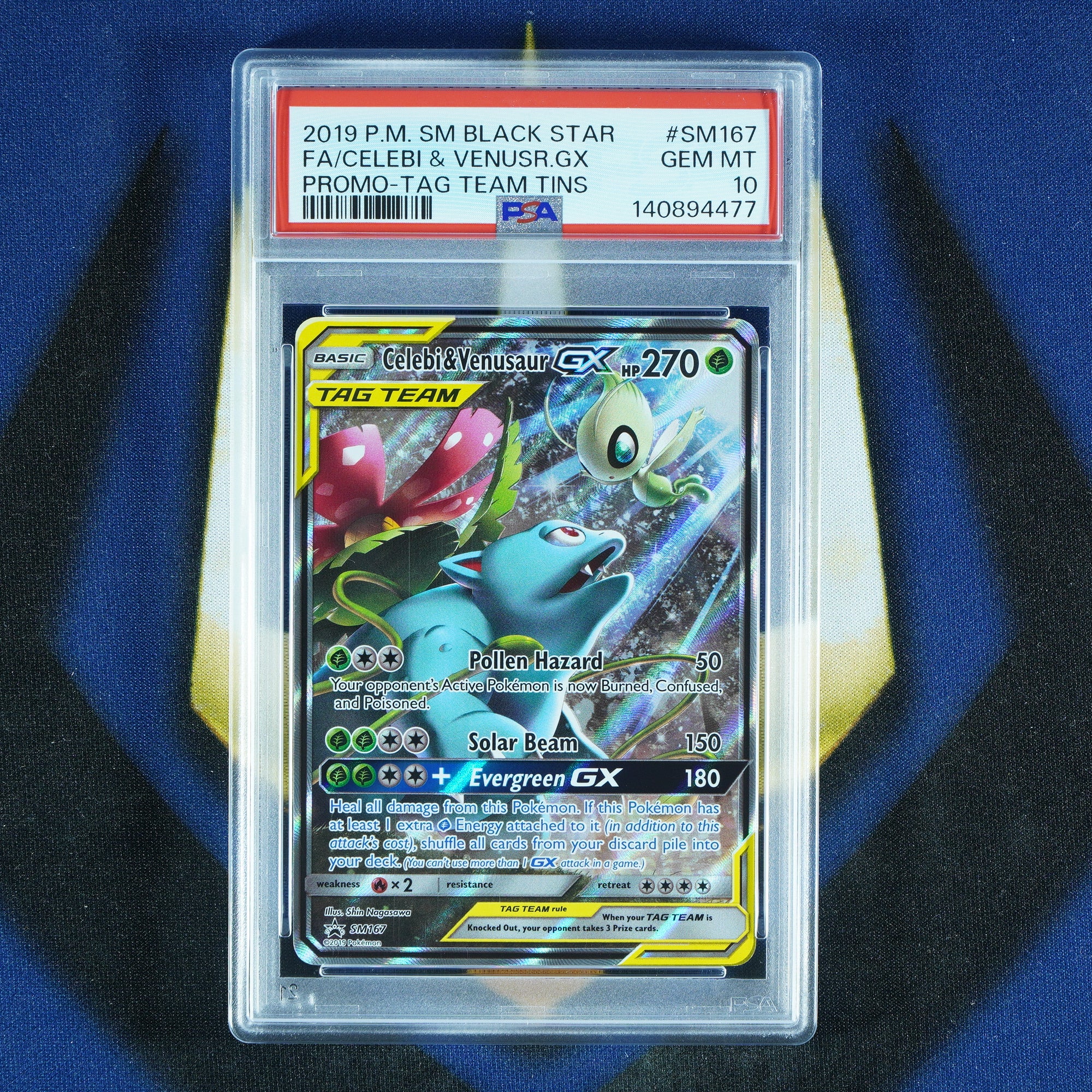 Celebi & Venusaur GX BLACK STAR PROMO SM167 [PSA 10]