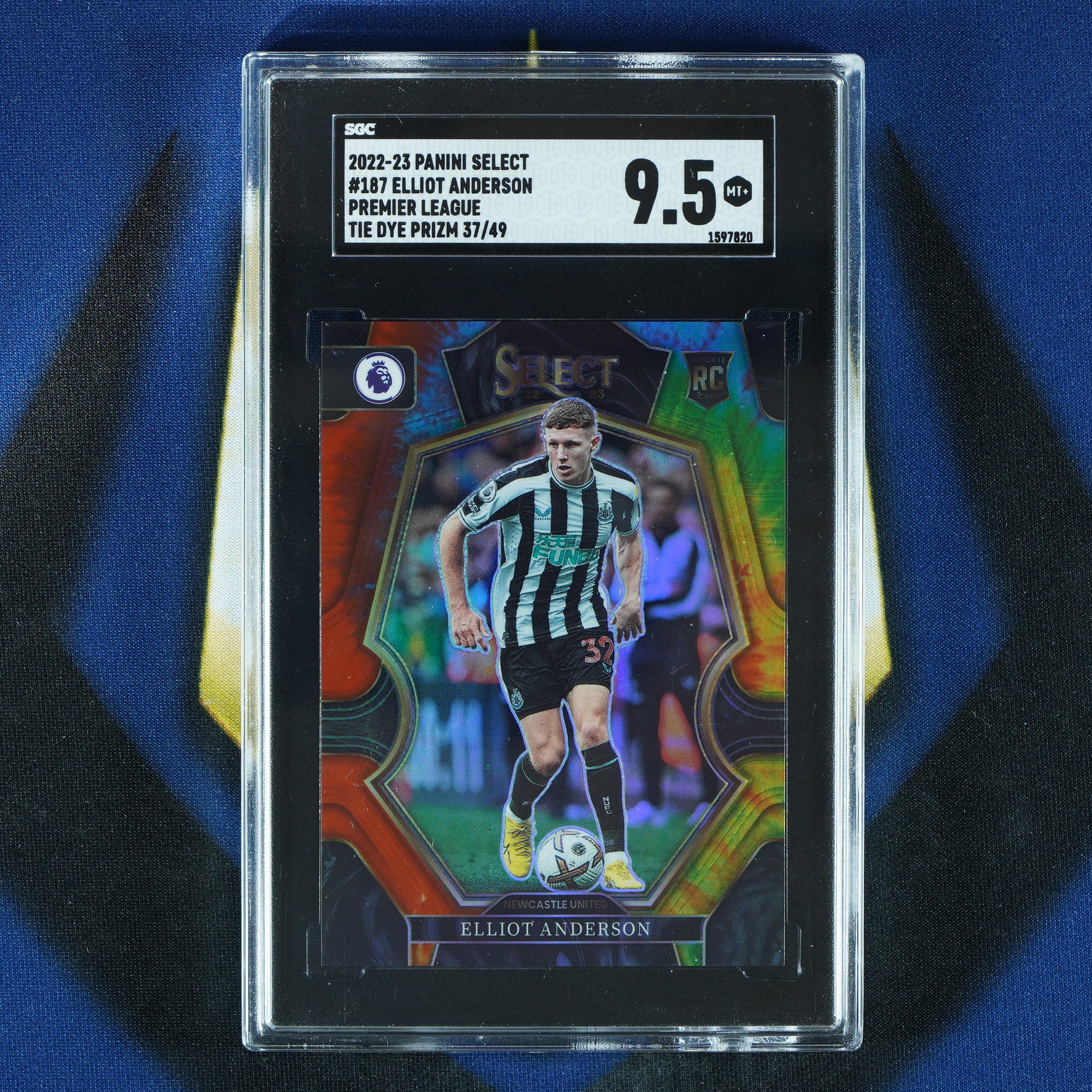 Elliot Anderson 2022-23 Panini Select EPL Tie Dye /49 RC [SGC 9.5]