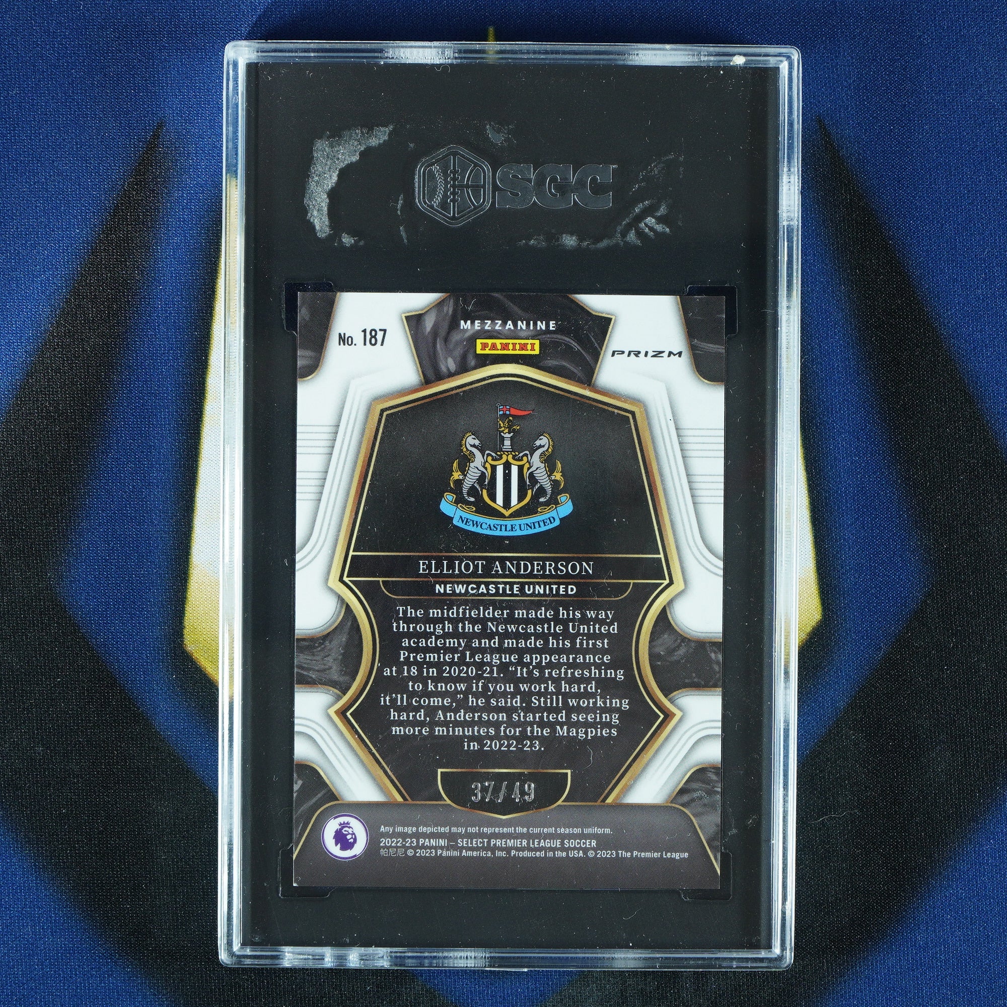 Elliot Anderson 2022-23 Panini Select EPL Tie Dye /49 RC [SGC 9.5]