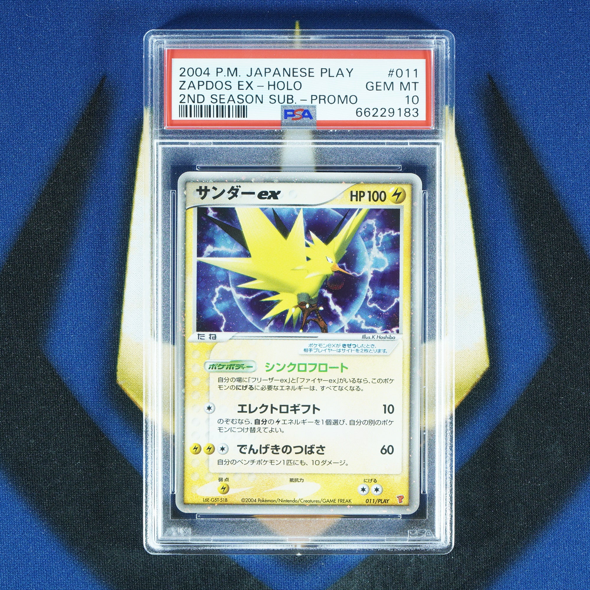 Zapdos EX 2ND SEASON Japanese Play Promo Holo 011/PLAY [PSA 10]