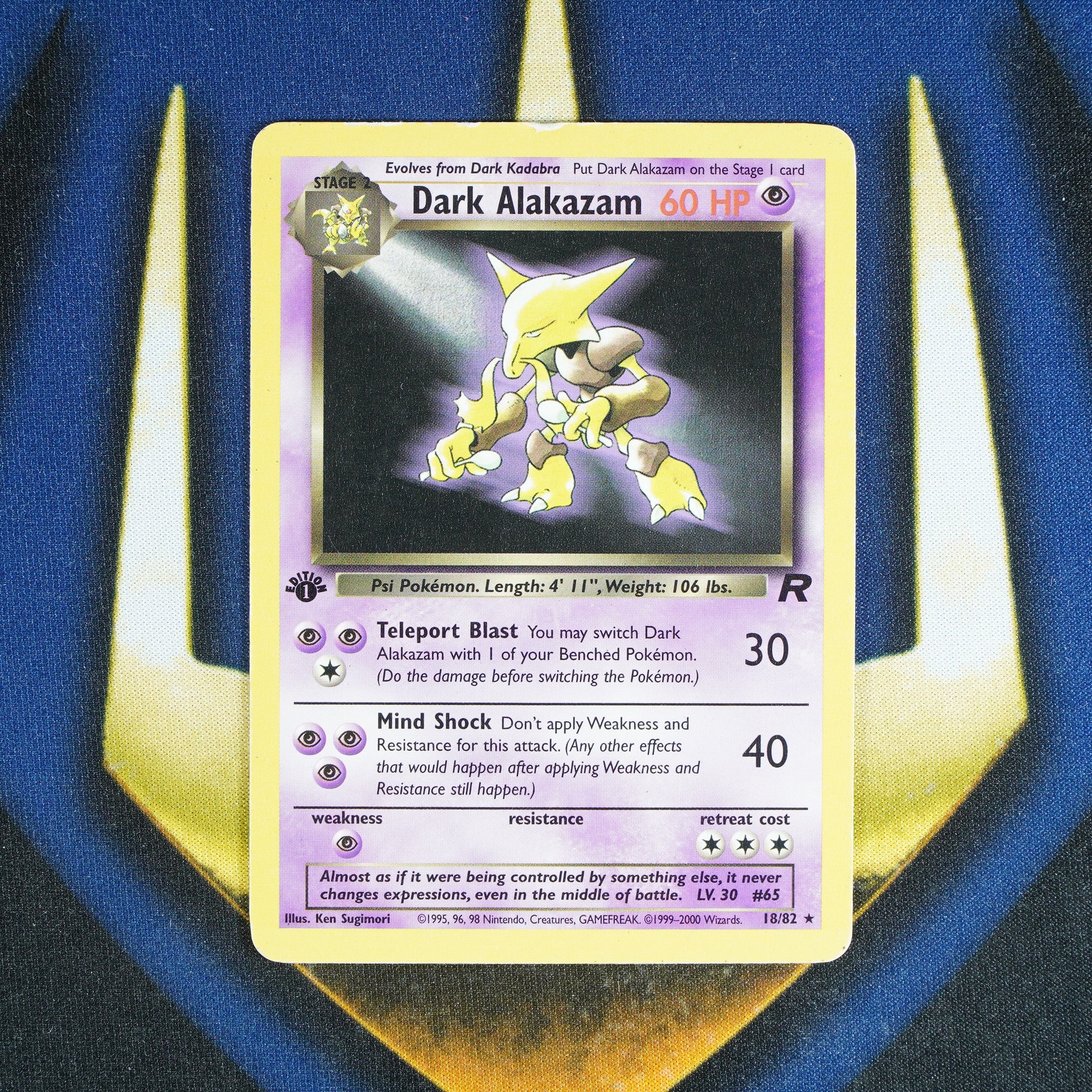 Dark Alakazam TEAM ROCKET 1ST EDITION Rare 18/82 [HP]