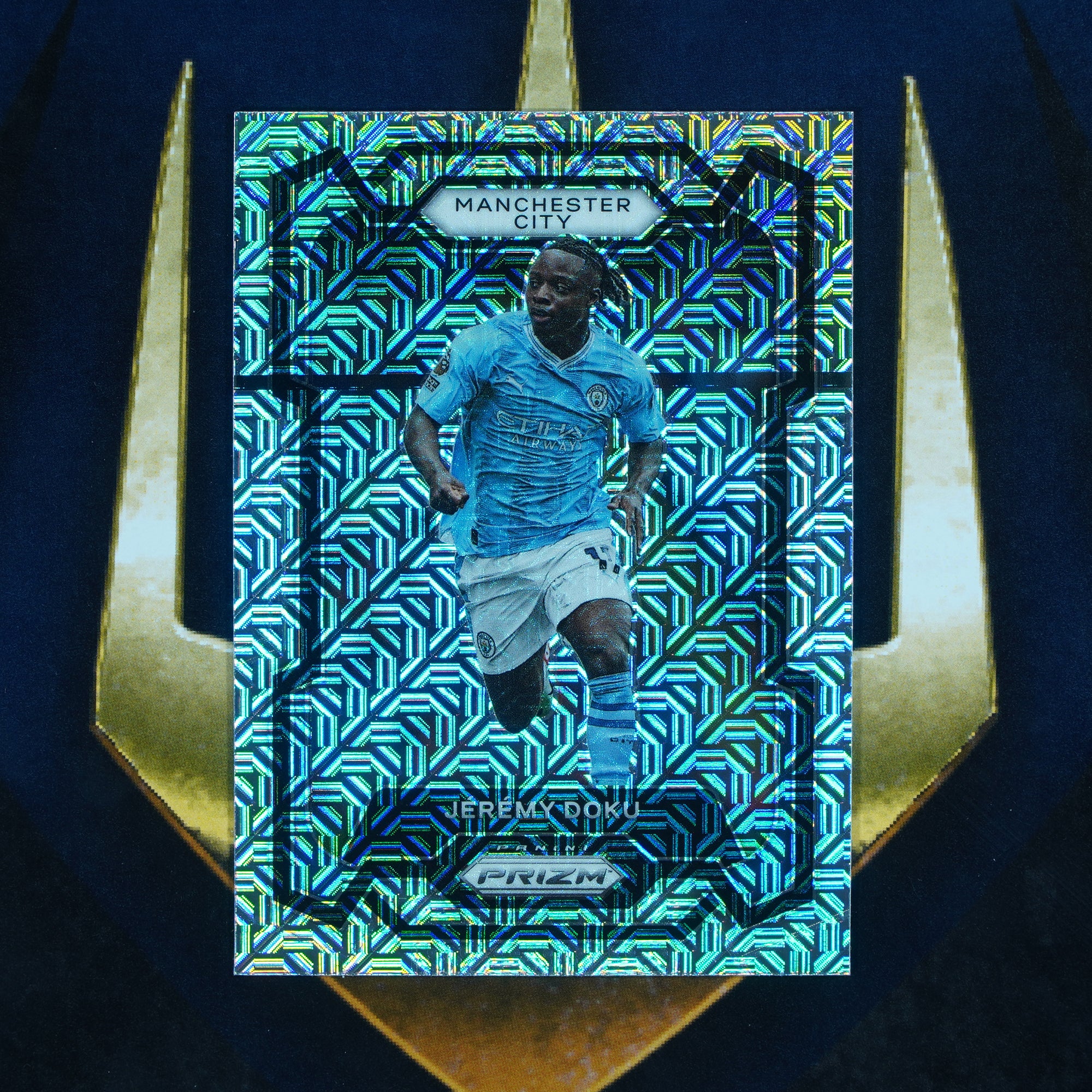 Jeremy Doku 2023-24 Panini Prizm Silver Mojo #11 Manchester City