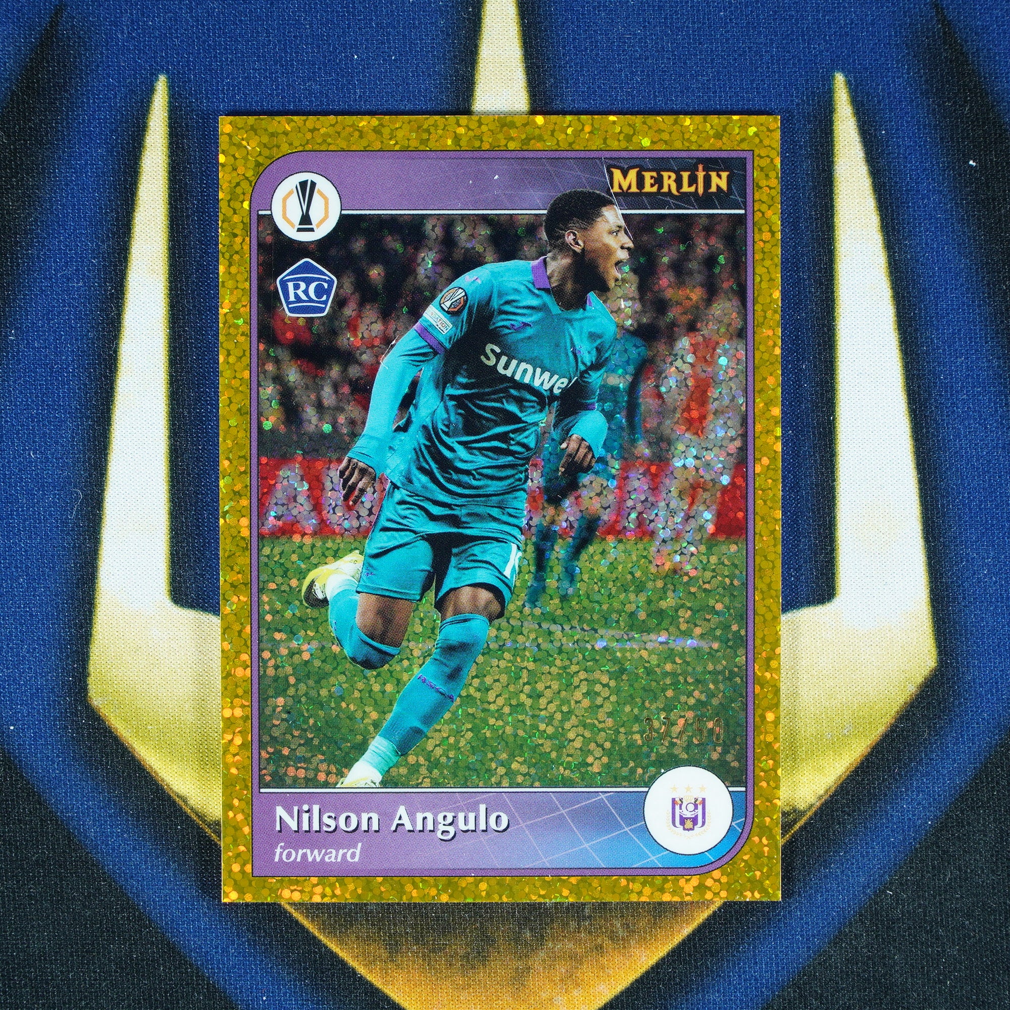 Nilson Angulo 2024-25 Topps Merlin Gold Speckle /50 RC