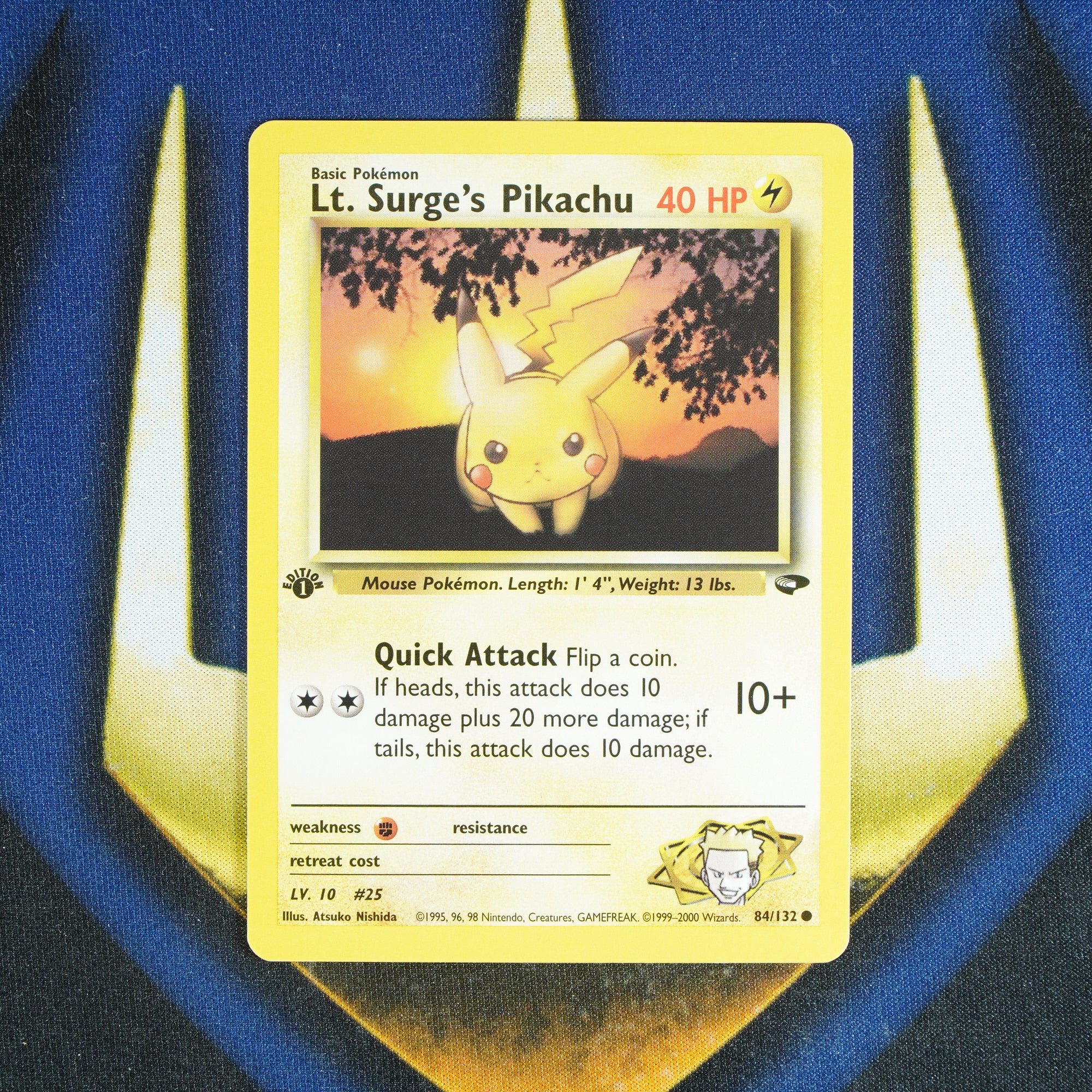 Lt. Surge's Pikachu GYM CHALLENGE 1ST EDITION Common 84/132 [NM]