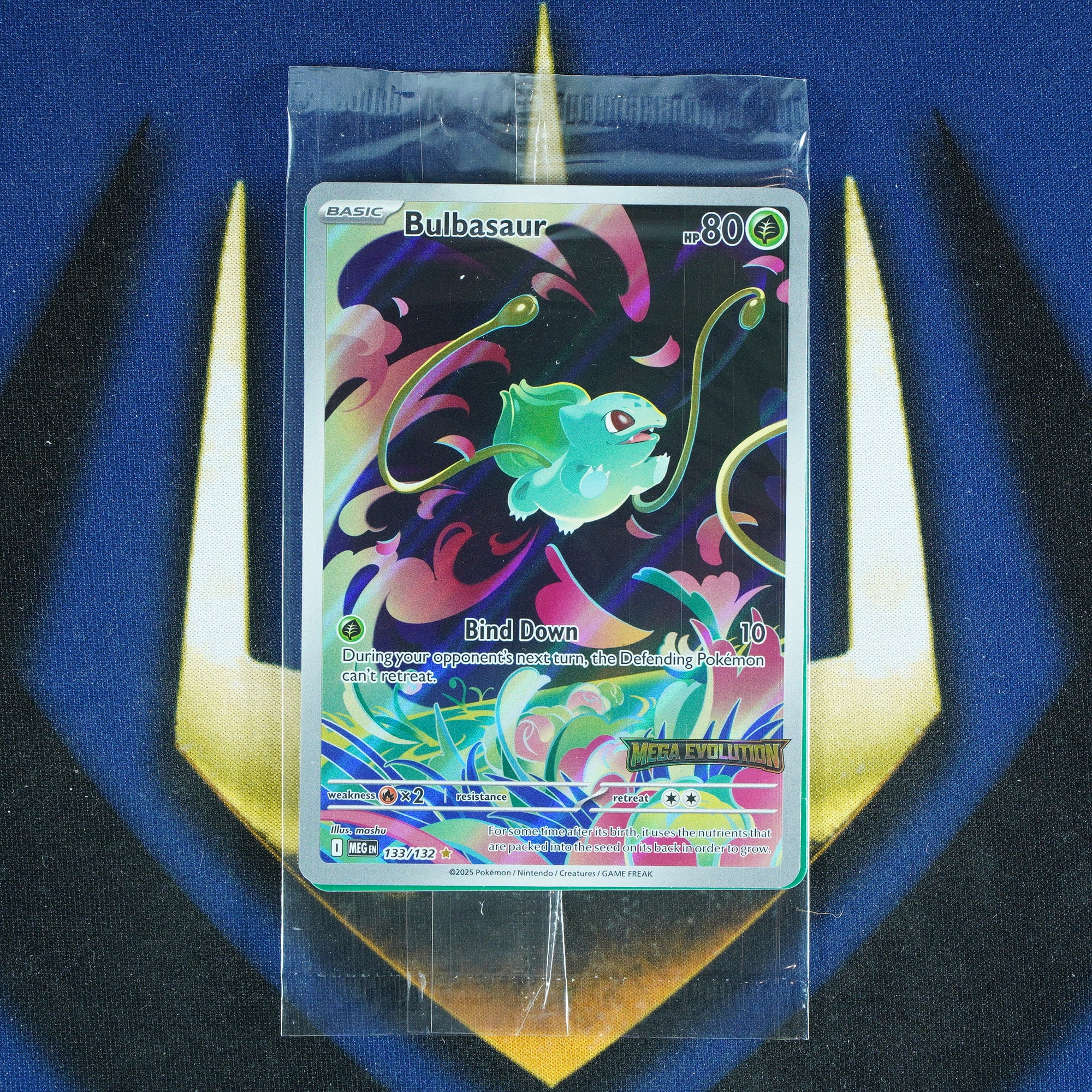 Bulbasaur (Stamped Sealed) Mega Evolution Illustration Rare 133/132