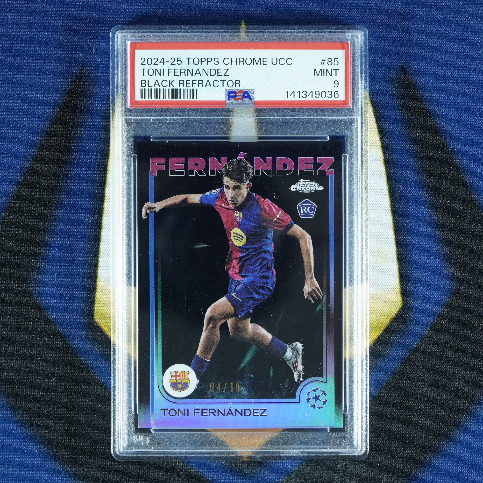 Toni Fernandez 2024-25 Topps Chrome UEFA Black Refractor /10 RC [PSA 9]