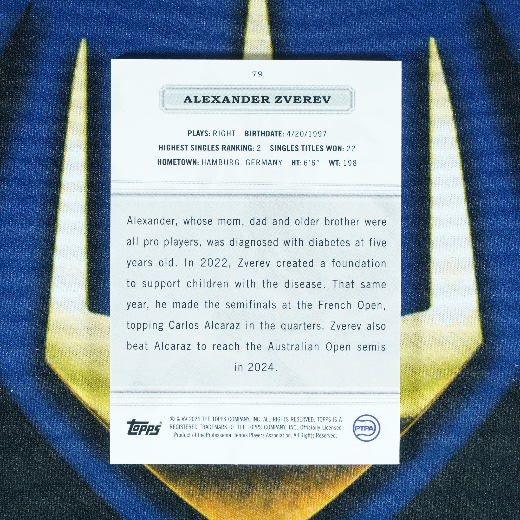 Alexander Zverev 2024 Topps Royalty Silver /99
