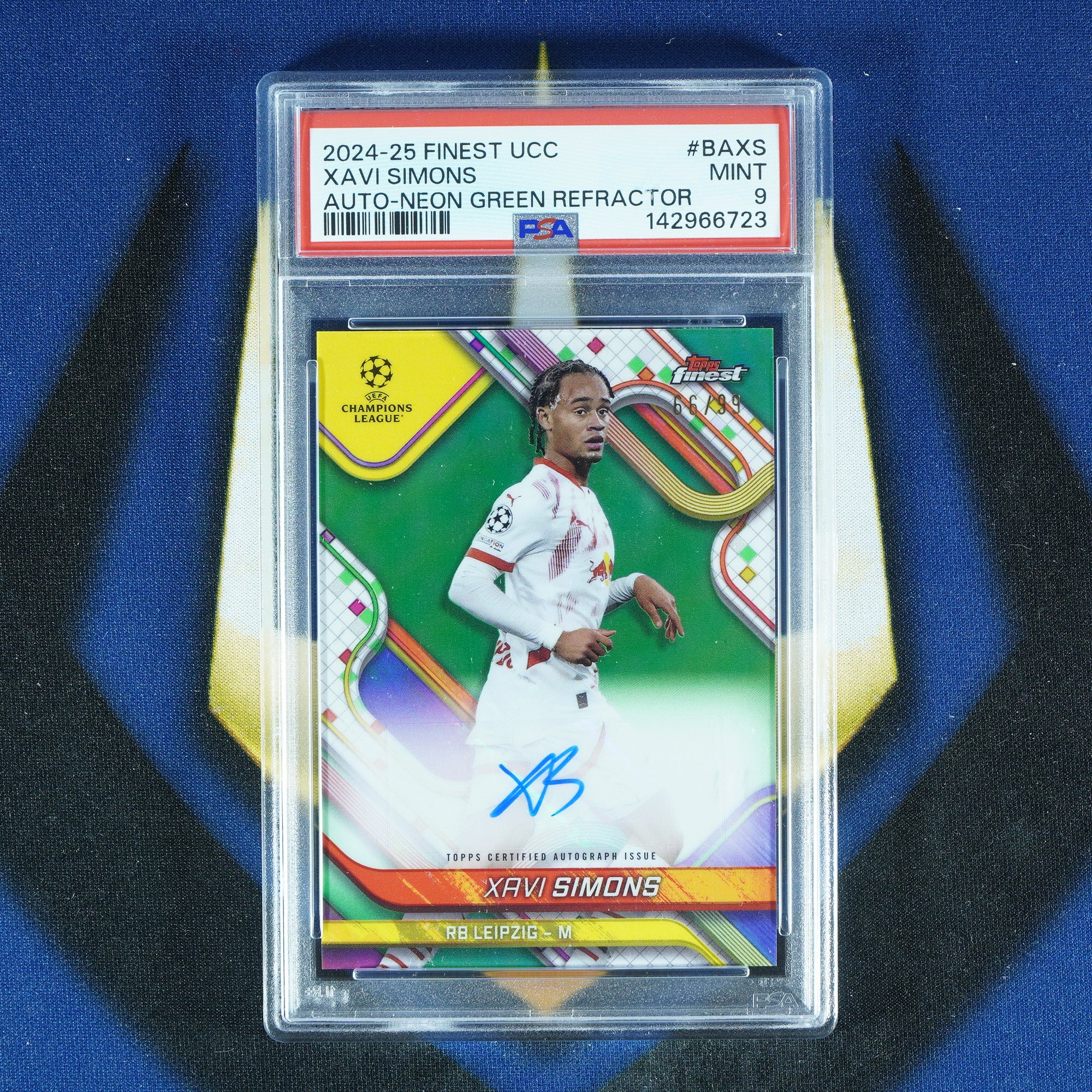 Xavi Simons 2024 Topps Finest Green Auto /99 [PSA 9]