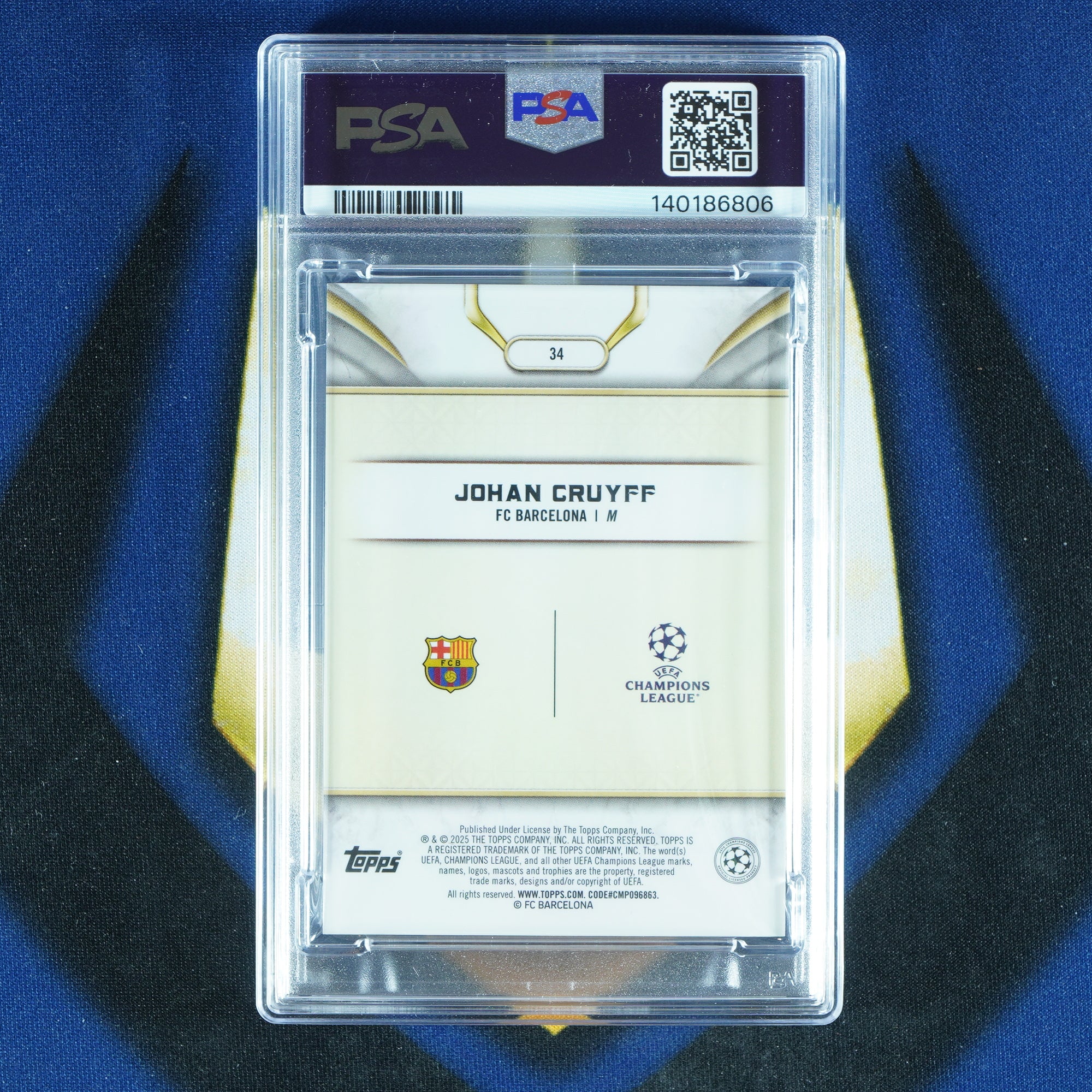 Johan Cruyff 2024-25 Topps Reverence UEFA Gold 1/1 [PSA 9]