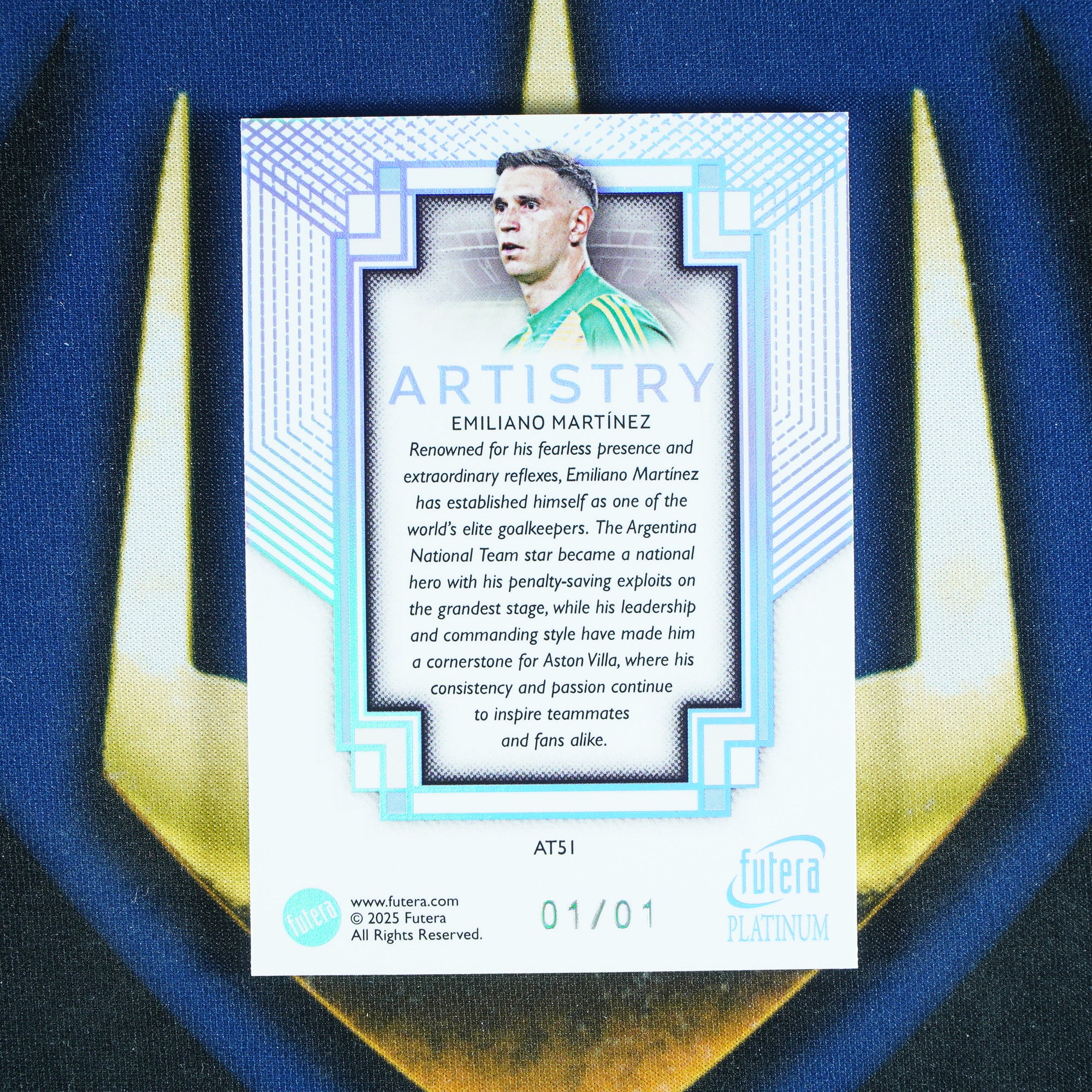 Emiliano Martinez 2025 Futera Platinum Artistry 1/1