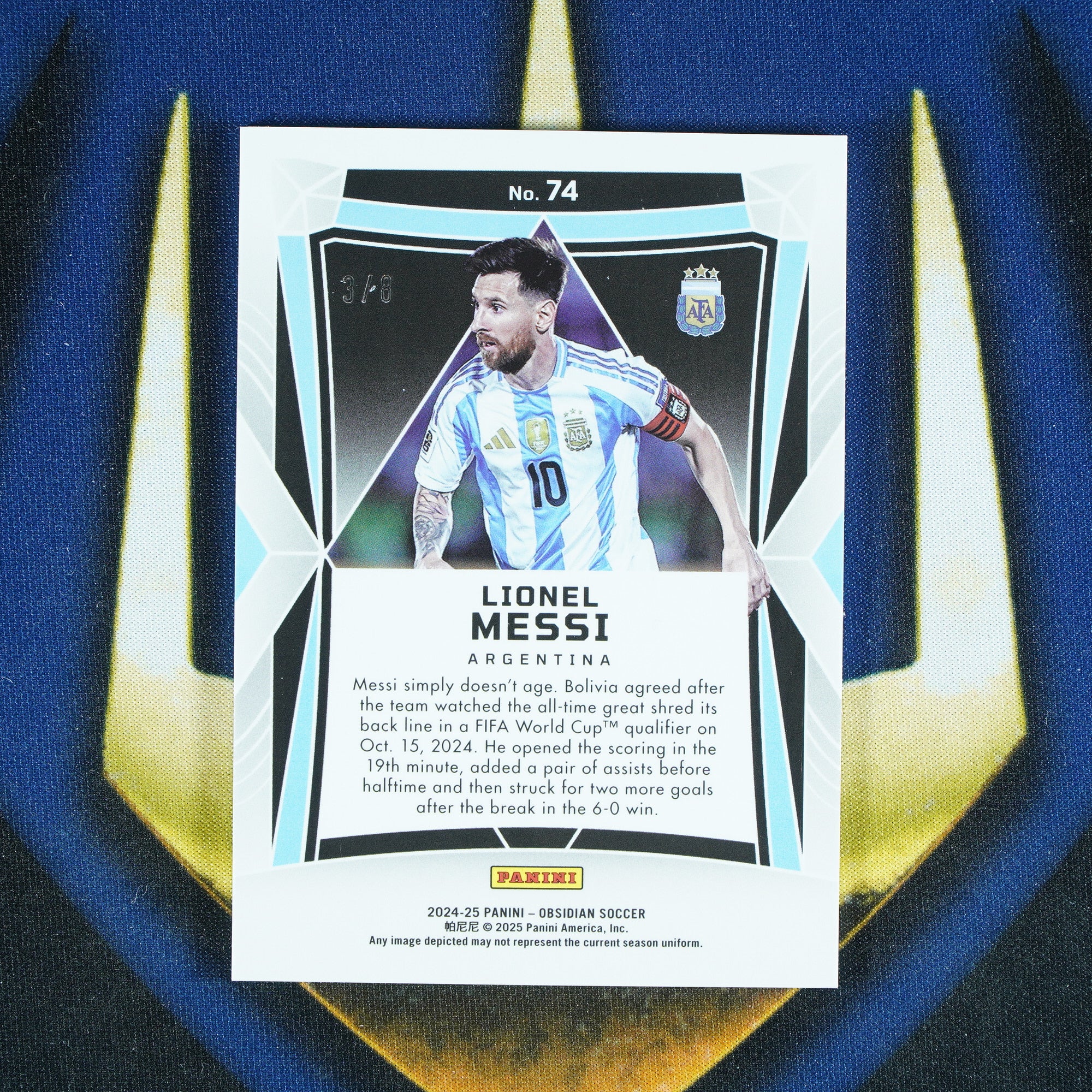 Lionel Messi 2024-25 Panini Obsidian Talavera /8