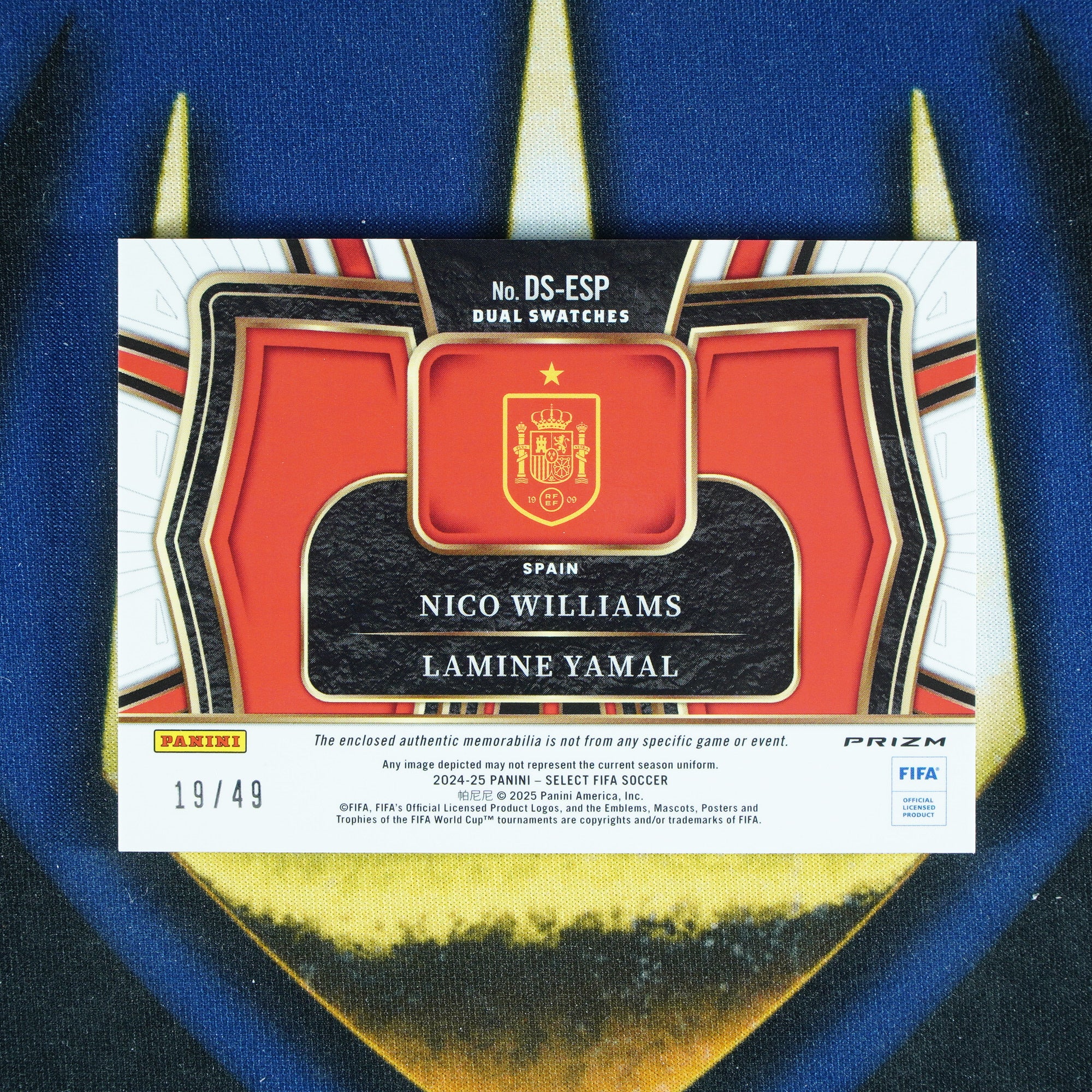 Lamine Yamal & Nico Williams 2024-25 Panini Select FIFA Dual Patch /49 Jersey No
