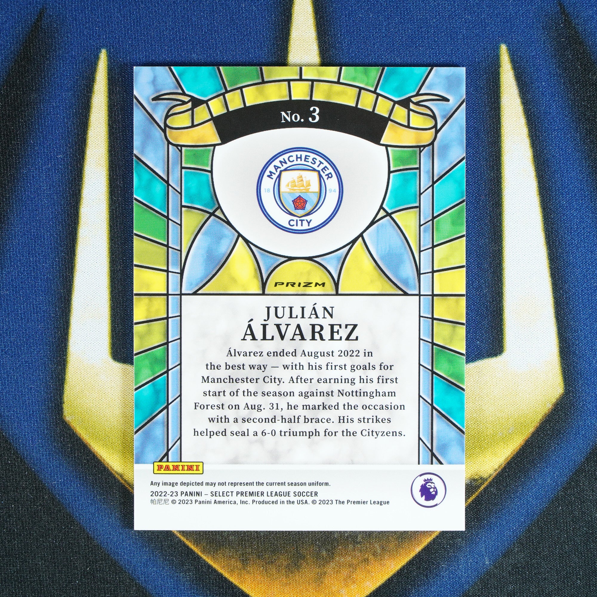Julian Alvarez 2022-23 PANINI SELECT PREMIER LEAGUE Stained Glass #3  [Raw]